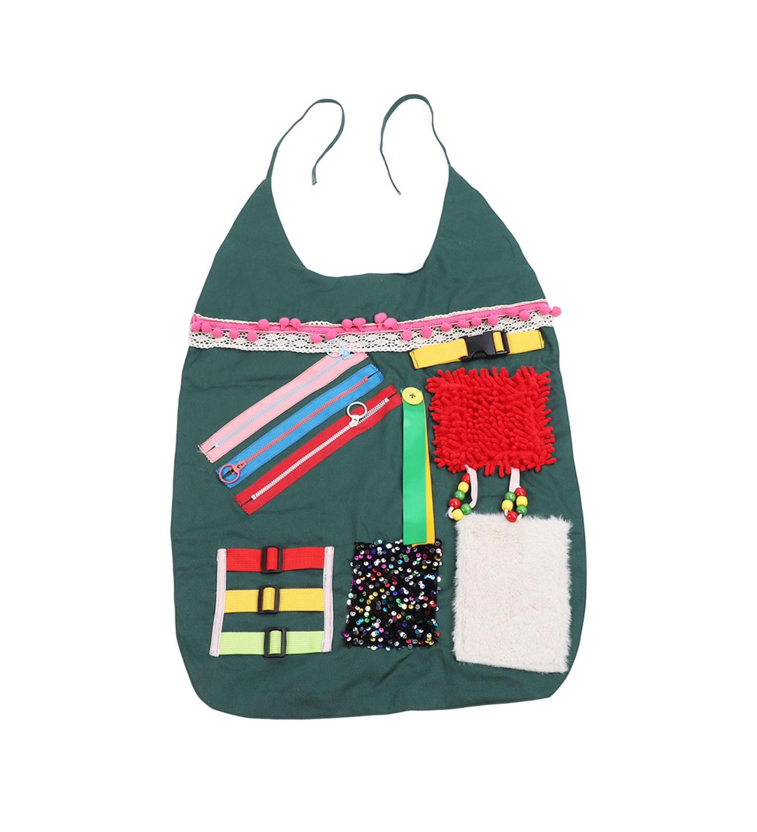 Sensory Blanket Apron Fidget Apron for Elderly Fidget Blanket for Dementia Anxiety Relieving Elderly Alzheimer Activities Apron for Memory Loss Dementia - Buy Online on GoSupps.com