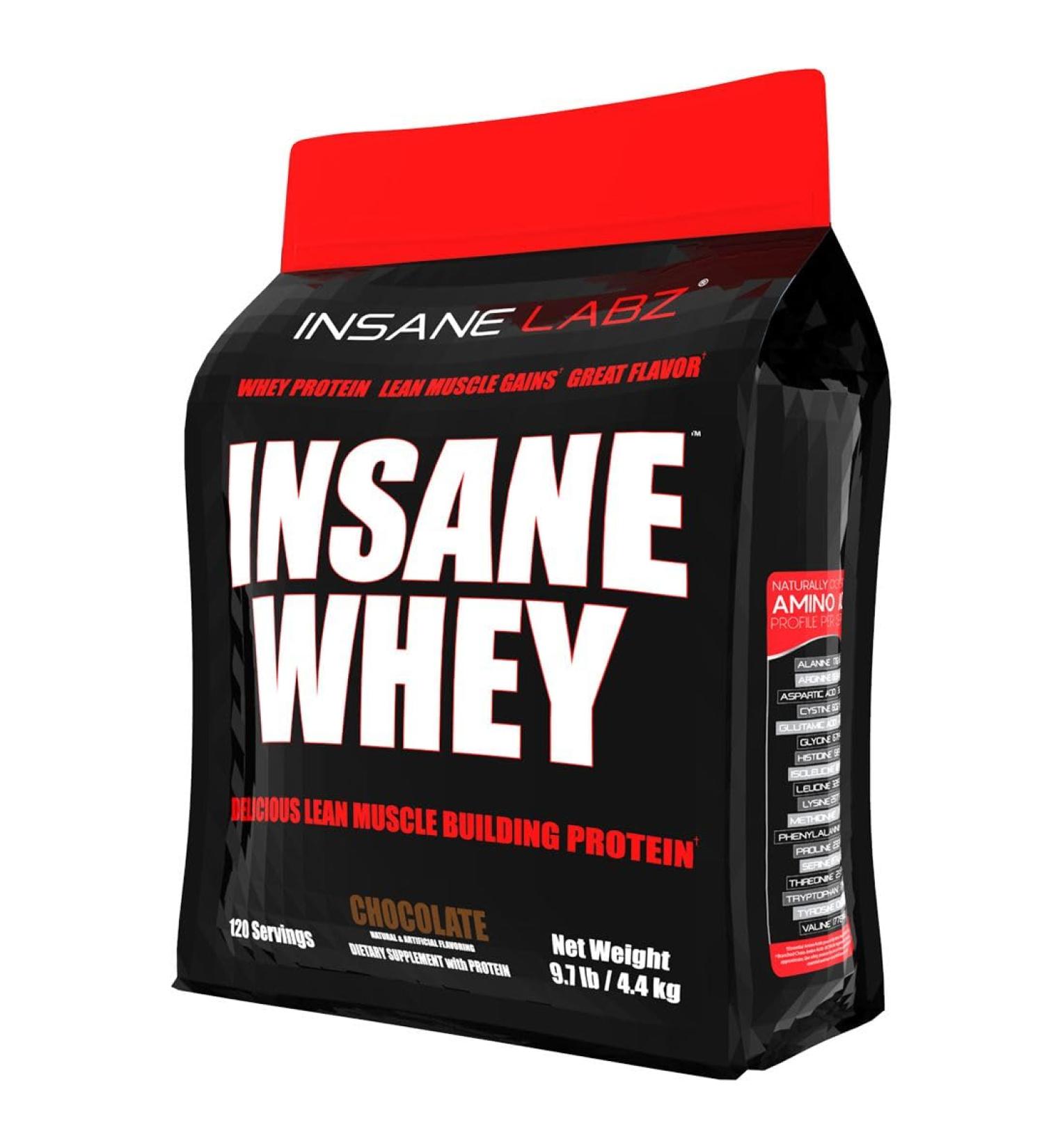 Insane Labz Insane Whey,100% Muscle Building Whey Protein, BCAA Amino Profile, Mass Gainer, Meal Replacement (Chocolate, 120 Servings) Chocolate 120 Servings - Buy Online on GoSupps.com