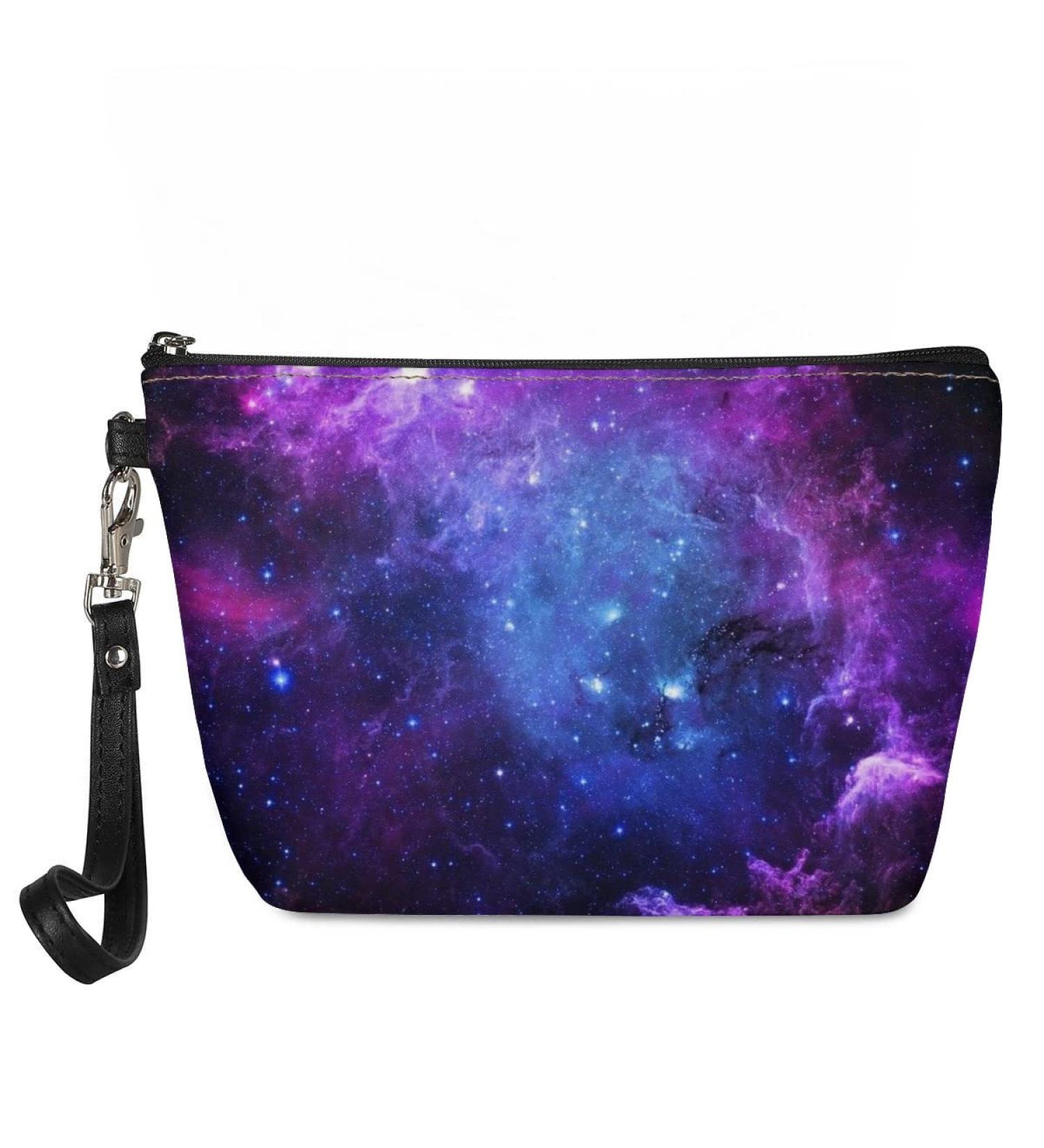 Mumeson Blue Galaxy Makeup Bag Key Wallet Organizer - Small Hard Case Phone Bag for Stylish - Buy Online on GoSupps.com