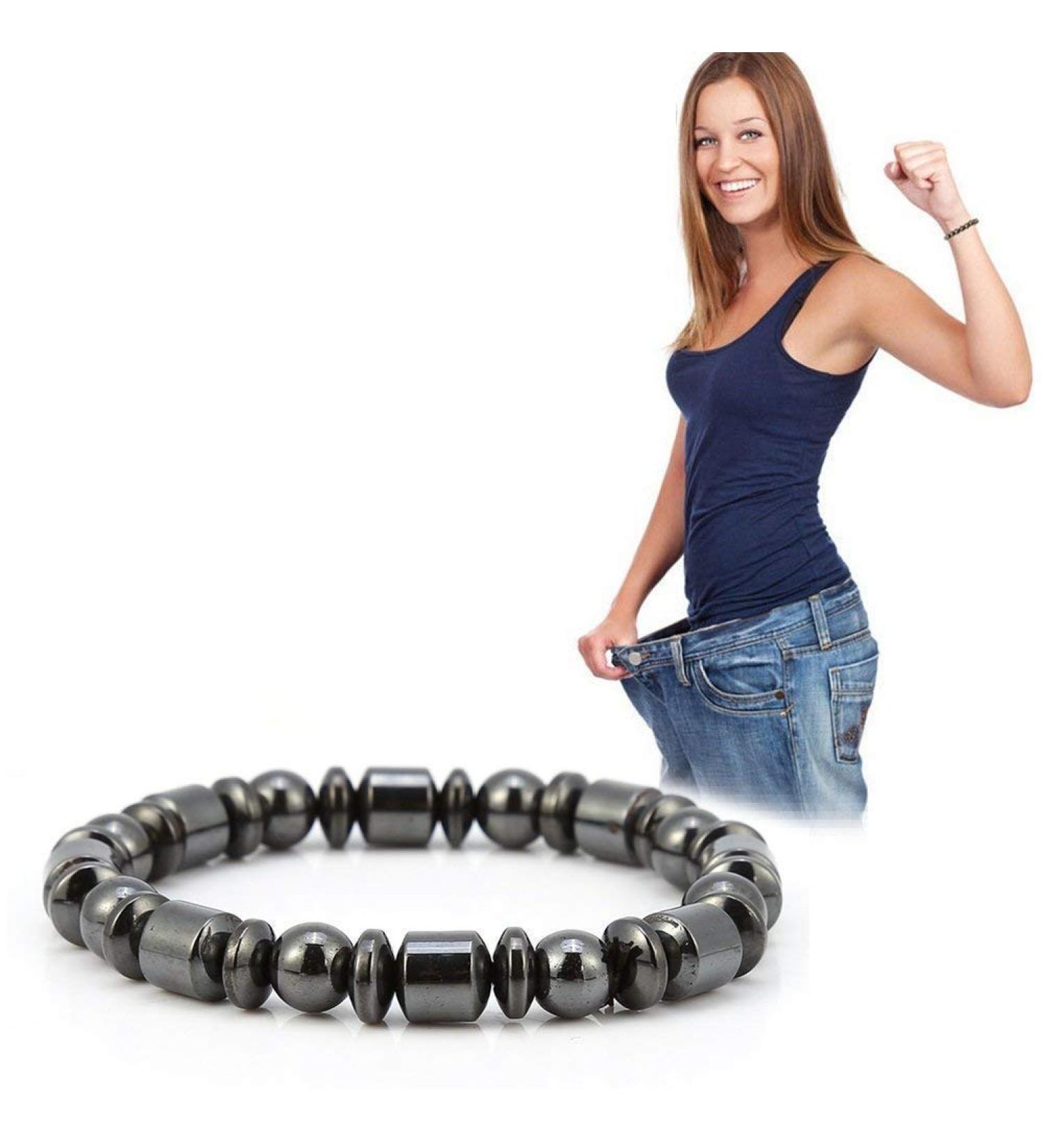 Magnetic Therapy Bracelets for Weight Loss | Health Care Magnetic Bands for Men & Women - Stylish Black Stone Gift - Buy Online on GoSupps.com