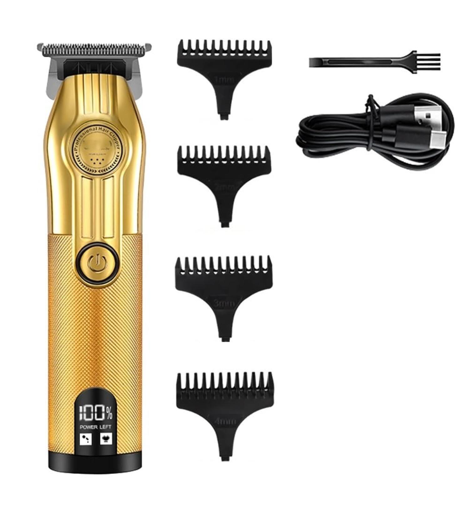 Professional Rechargeable Hair Clippers for Men - Cordless Electric Haircut & Beard Trimmer (Gold with Box - Buy Online on GoSupps.com