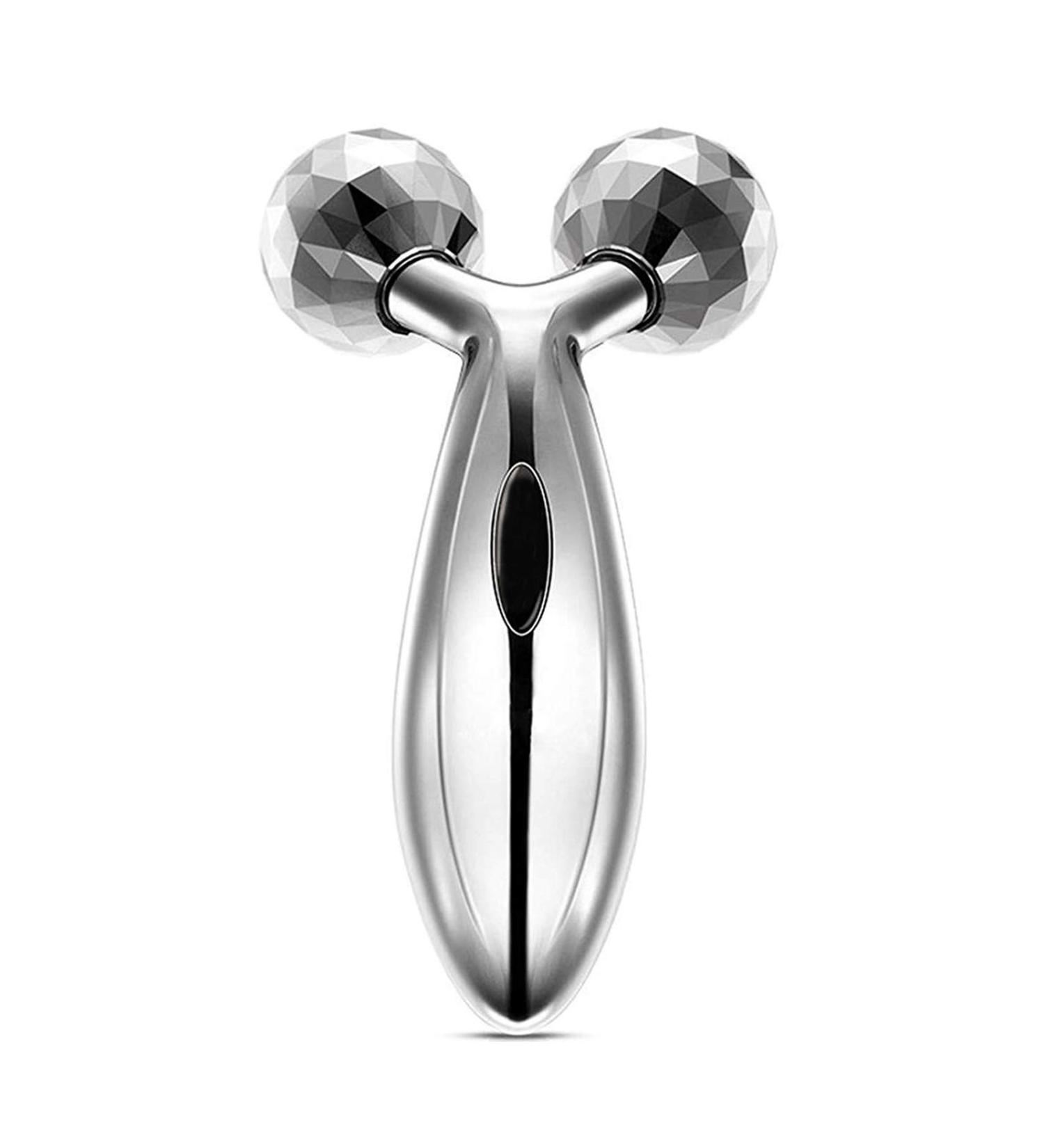 3D Y-Shape Face Body Roller Massager for Firming Beauty - Silver - Buy Online on GoSupps.com