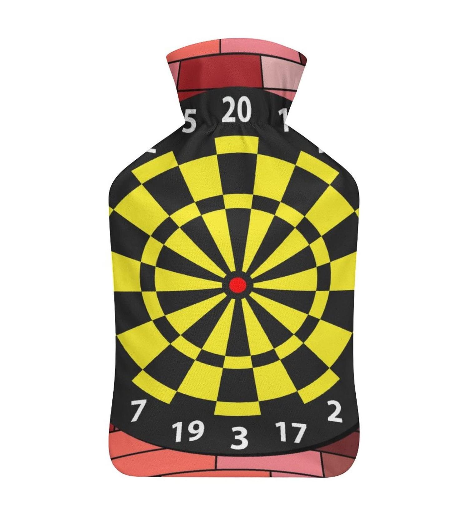 Hot Water Bottle with Lid - Rubber Dartboard Design for Pain Relief Cramps & Foot Warmer | Hot & Cold Therapy - Buy Online on GoSupps.com