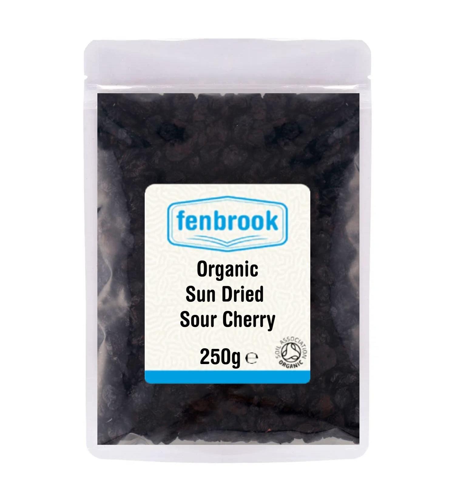 Organic Sun Dried Sour Tart Cherries 250g | Certified Organic by Fenbrook Organic - Buy Online on GoSupps.com