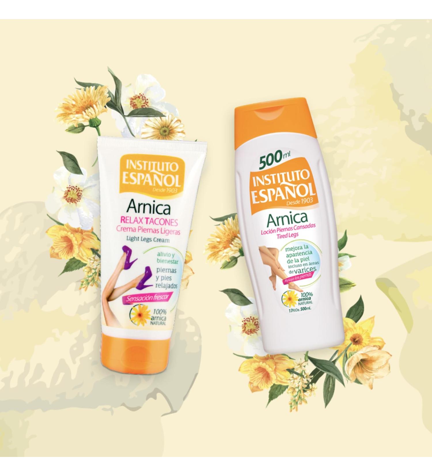 Instituto Espanol Arnica Relax Heels Cream and Instituto Espanol Instituto Espanol ARNICA tired legs lotion 500 ml -Set of 2 - Buy Online on GoSupps.com