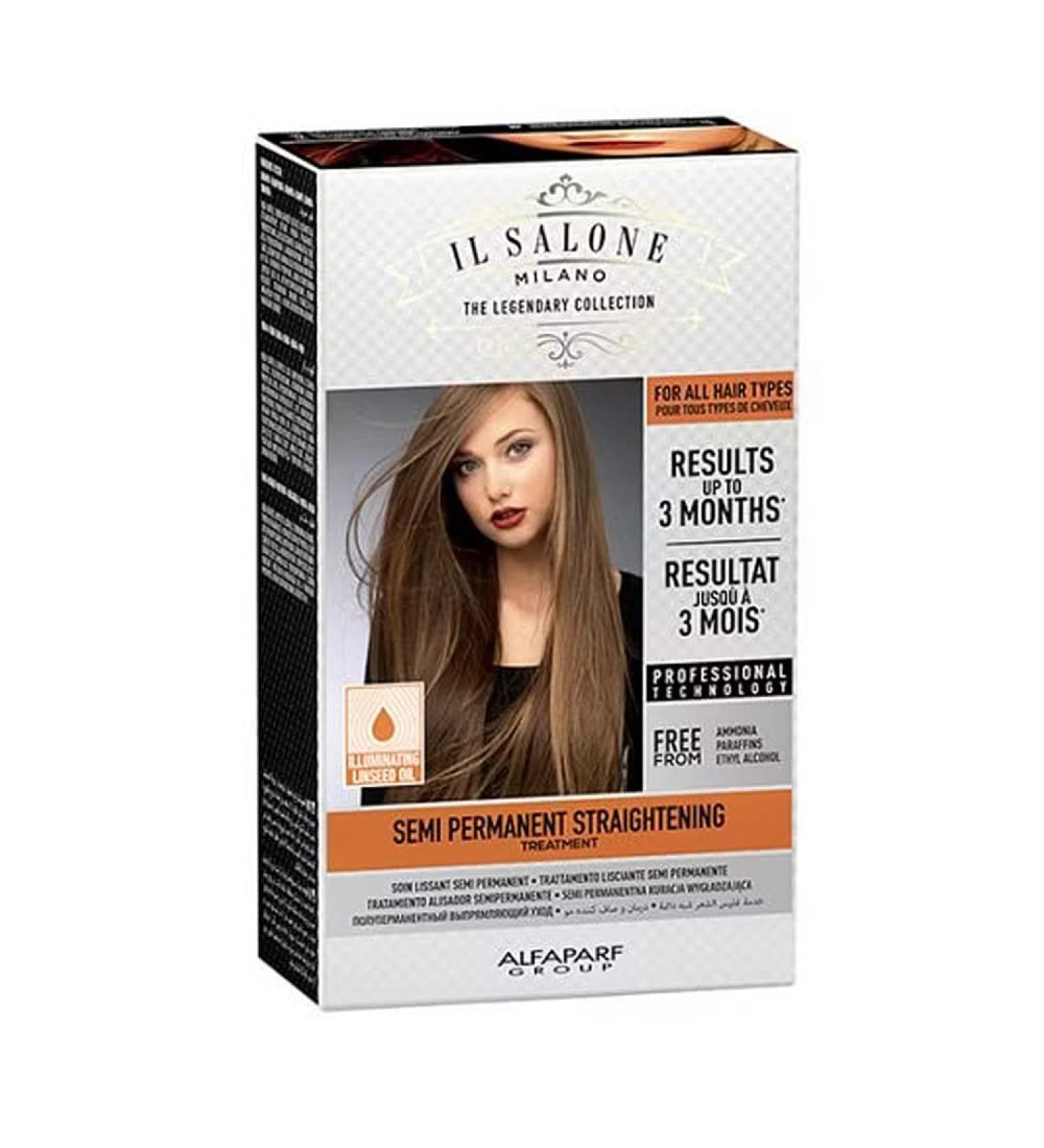 Alfaparf Milano Il Salone Straight Kit Linseed Oil - straightening treatment for all hair types