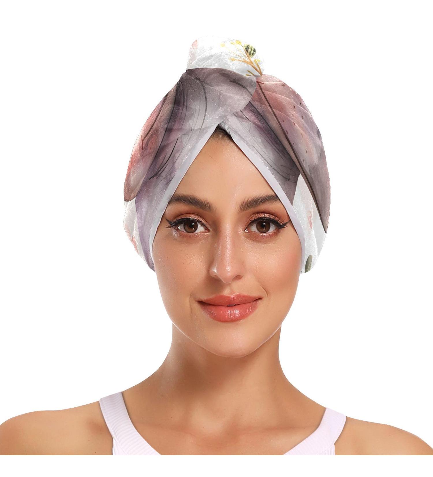 Little Princess Hippo Hair Towel 2 Pack - Super Absorbent Quick Dry Hair Turbans for Women & Girls - Buy Online on GoSupps.com