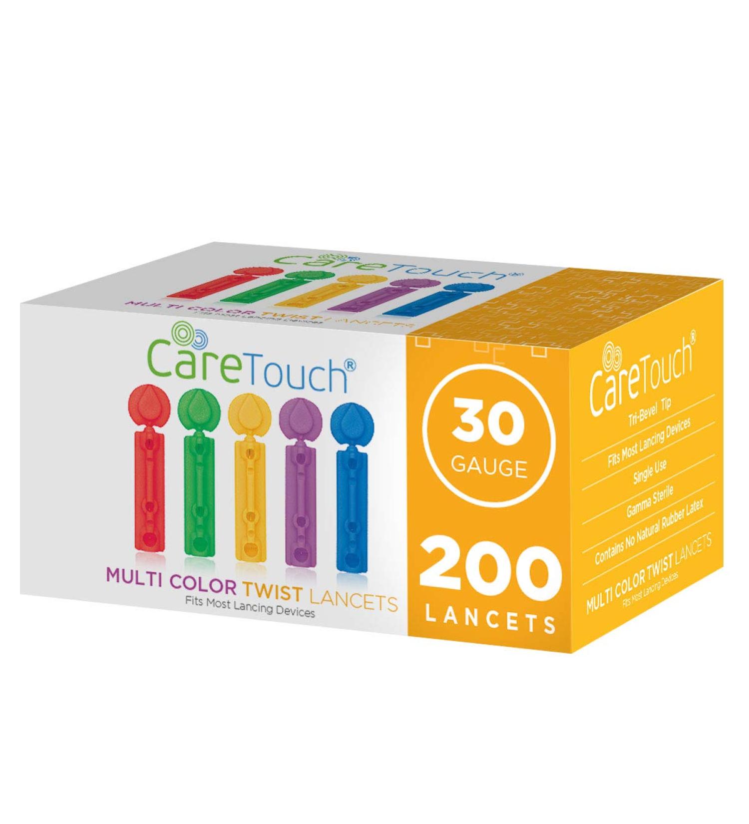 Diabetes Lancets 30g - 200 Count Multicolored Sterile Blood Sugar Lancets - Buy Online on GoSupps.com