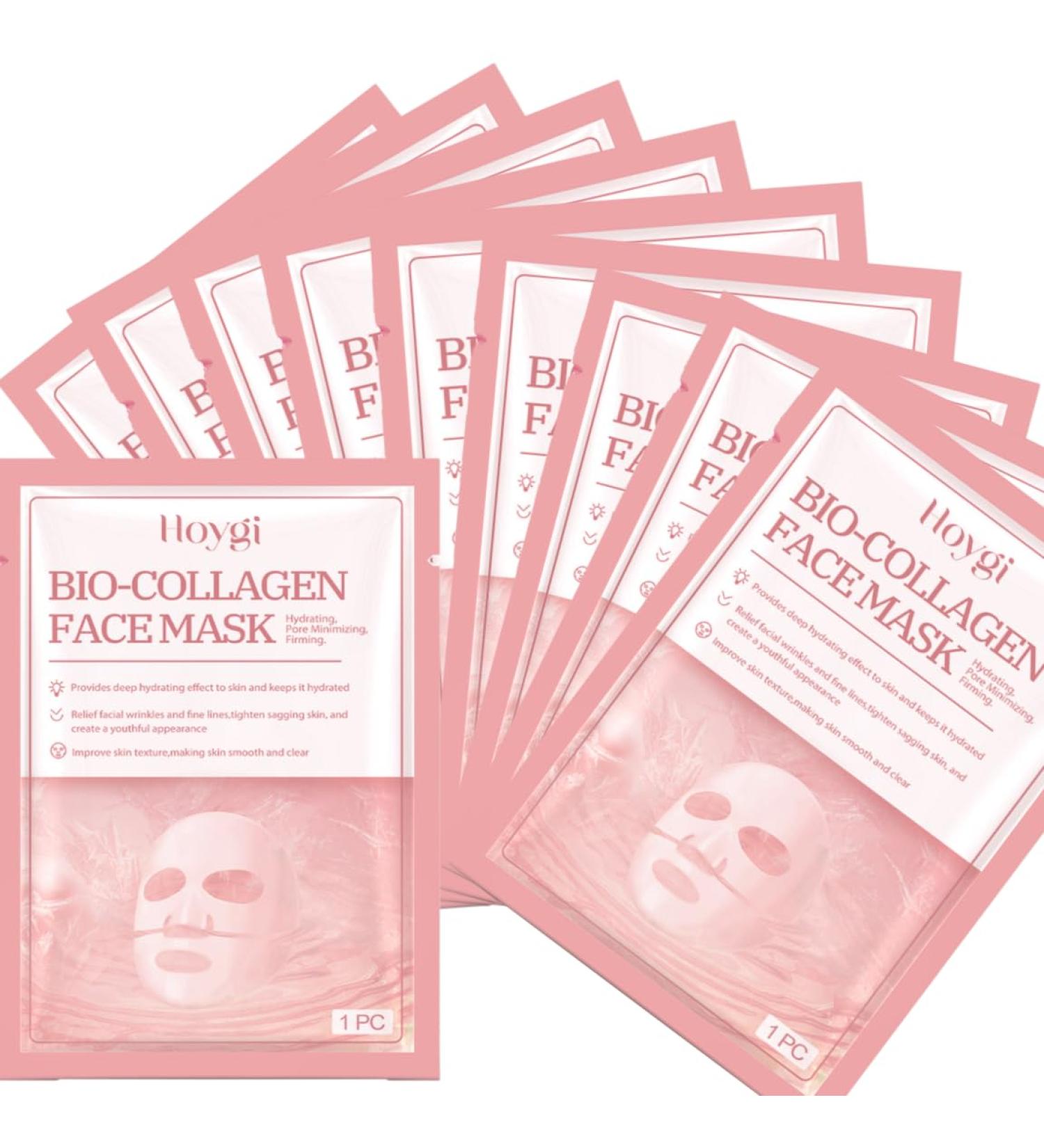 Collagen Essential Face Mask - Lifting Firming & Brightening - 10 Piece Spa Set for All Skin Types - Buy Online on GoSupps.com