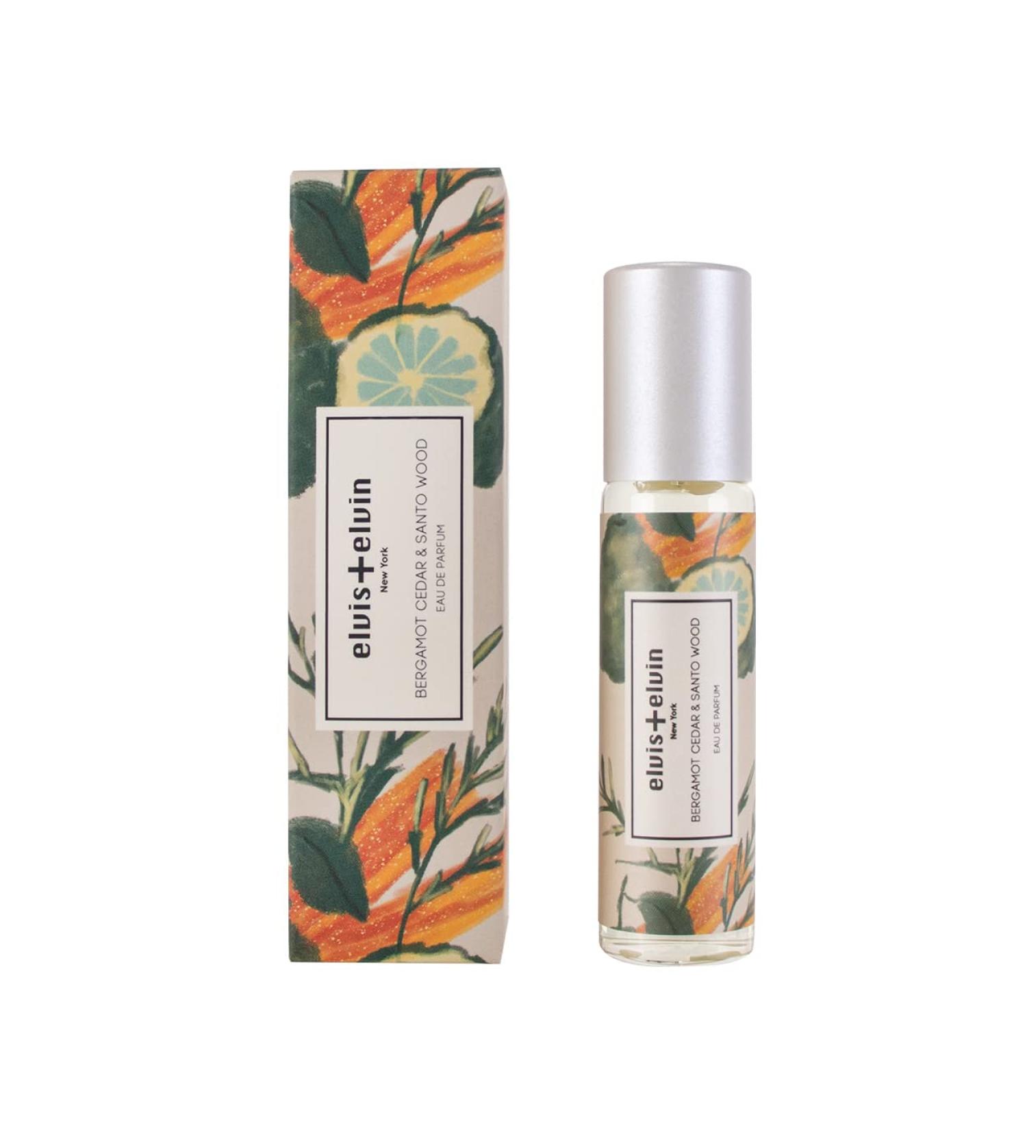 elvis+elvin Roll-on Eau De Parfum Rollerball Perfume Unisex For Men and Women (Bergamot Cedar & Santo Wood)
