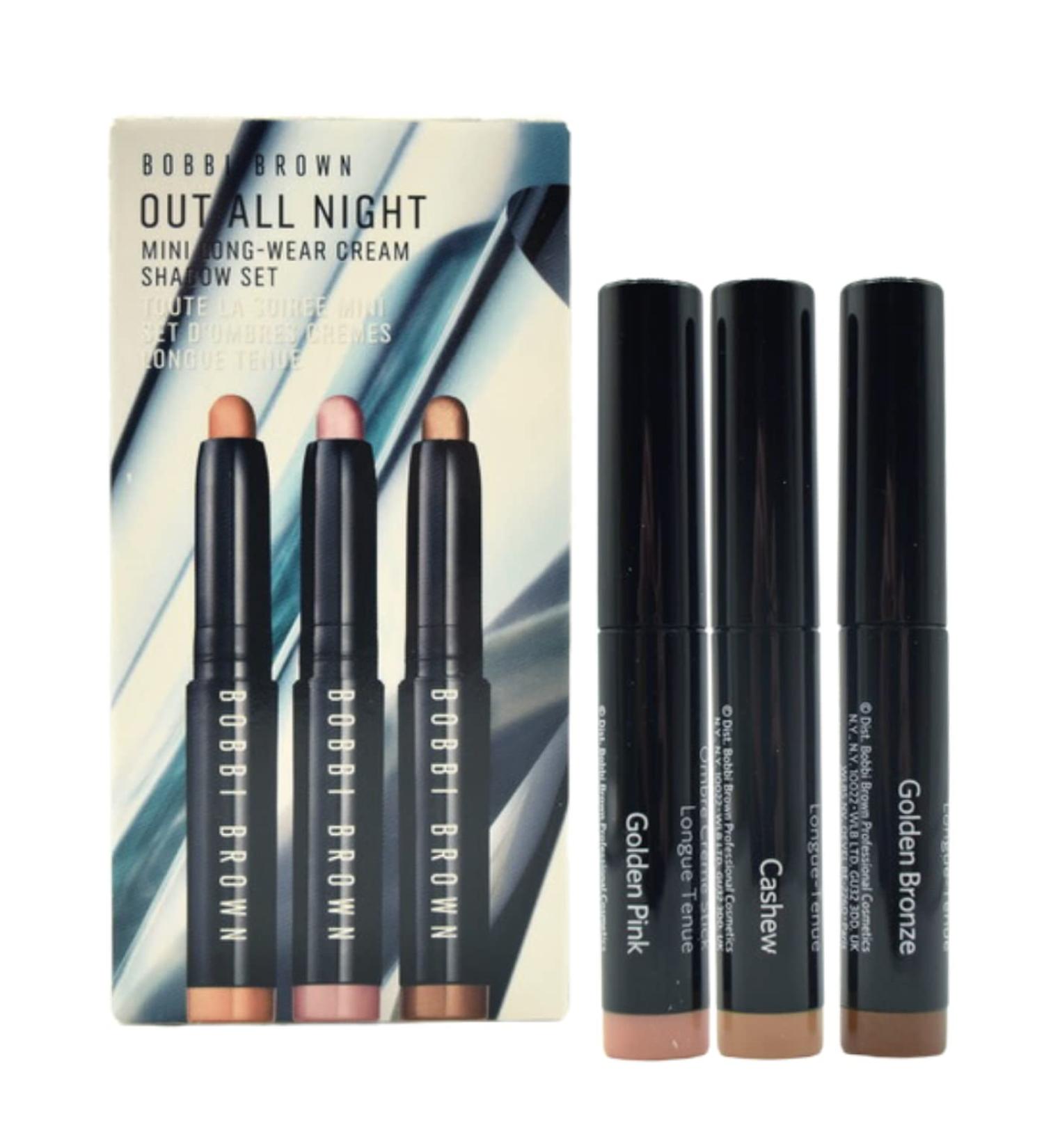 Bobbi Brown Out All Night Mini Long-Wear Cream Shadow Gift Set Cashew Golden Pink & Golden Bronze | Shop Now for International Shipping - Buy Online on GoSupps.com