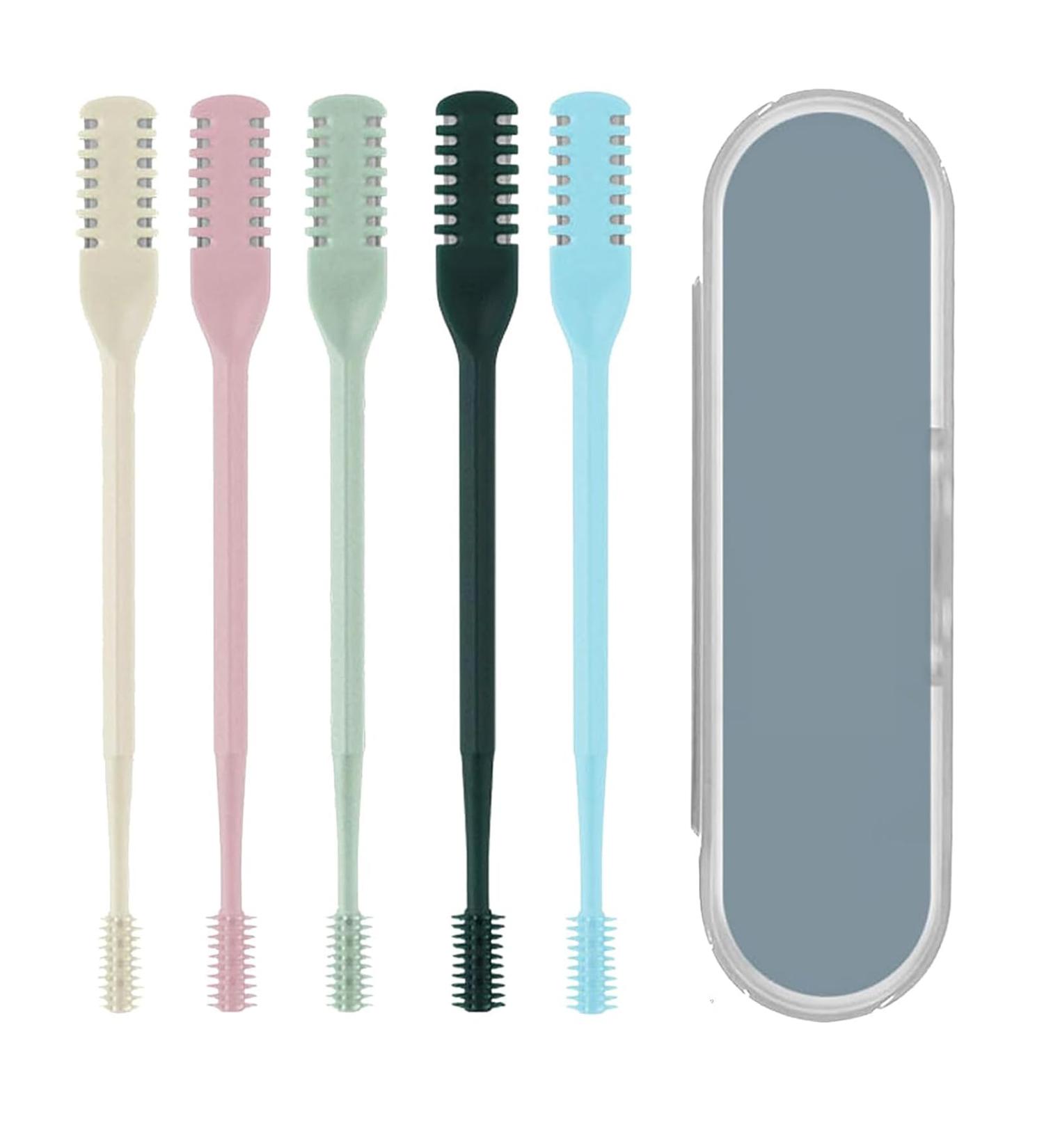 5 PCS 360 Degree Rotating Nose Hair Trimmer Set for Men and Women | Manual Nose Hair Remover with Scissors and Ear Trimmer - Buy Online on GoSupps.com