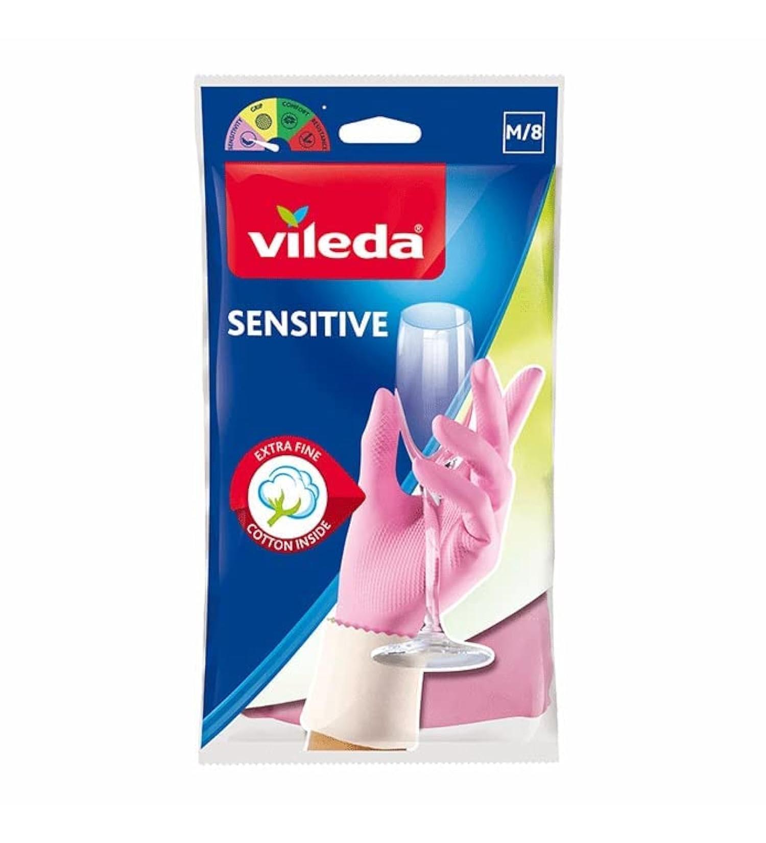 Vileda Fine Sensitive Rubber Gloves - Maximum Tactile Sensitivity Size M 1 Pair | International Shipping Available - Buy Online on GoSupps.com