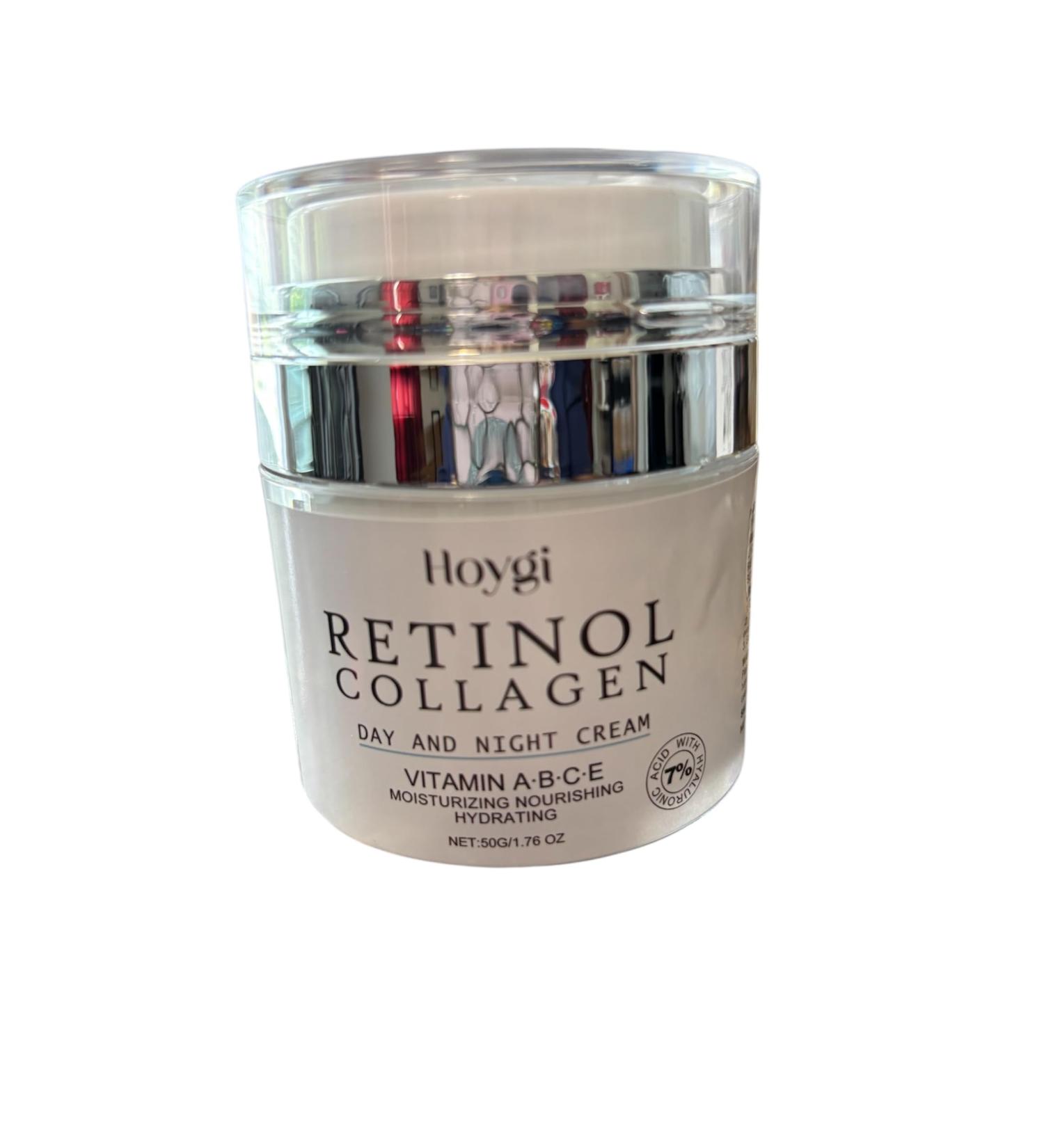 HOYGI Retinol Collagen Day and Night Cream with Vitamins A B C E Moisturizing and Hydrating 1.76 oz