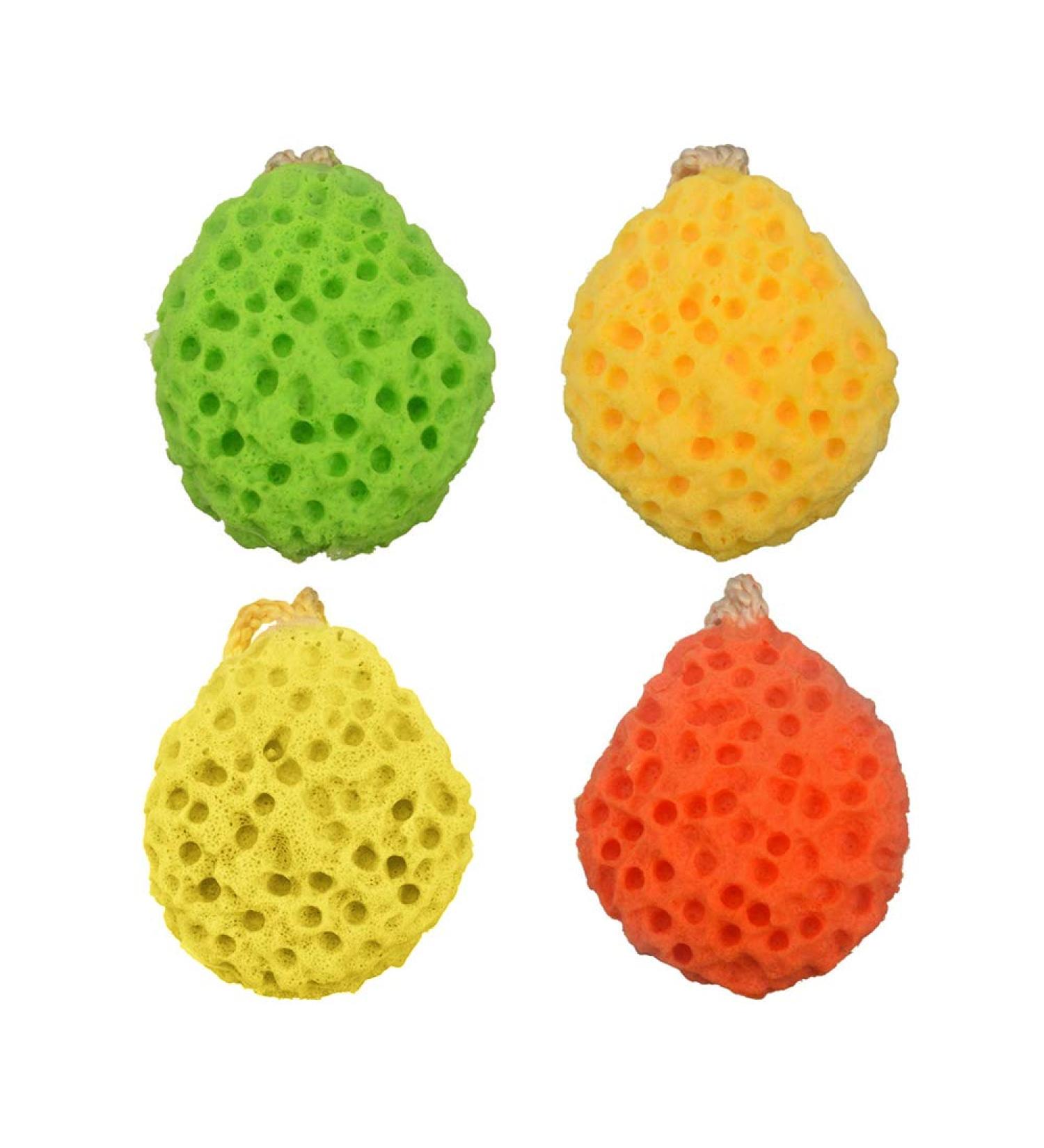 Honeycomb Shower Sponges - Set of 4 | Bath Loofahs for Body Scrubbing | Skin Care Smoothing Tools for Adults & Kids - Buy Online on GoSupps.com