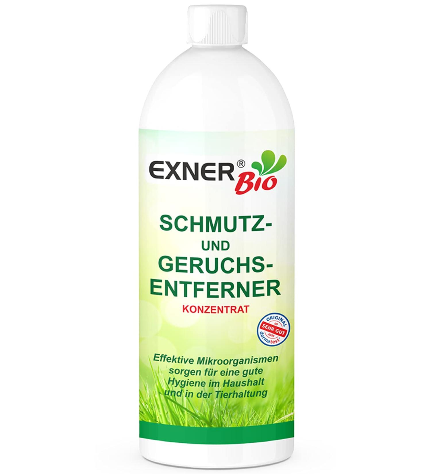 Exner Organic Odor & Stain Remover - 100% Natural Microorganism Formula for Pets Homes & Cars - 1L Concentrate - Buy Online on GoSupps.com