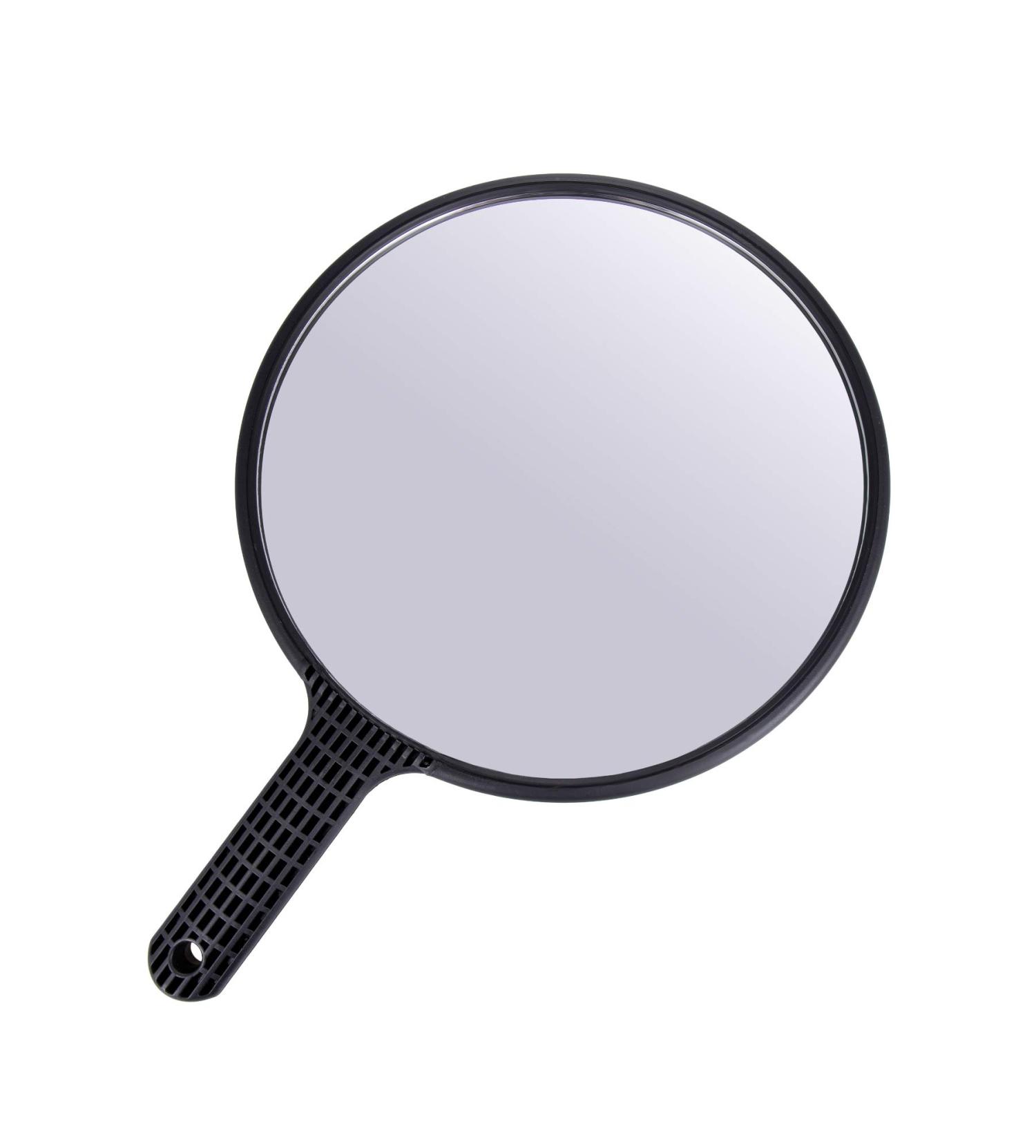 Ponik's Portable Black Professional Hairdressing Mirror with Handle - 23cm Round for Salon Use - International Shipping Available - Buy Online on GoSupps.com