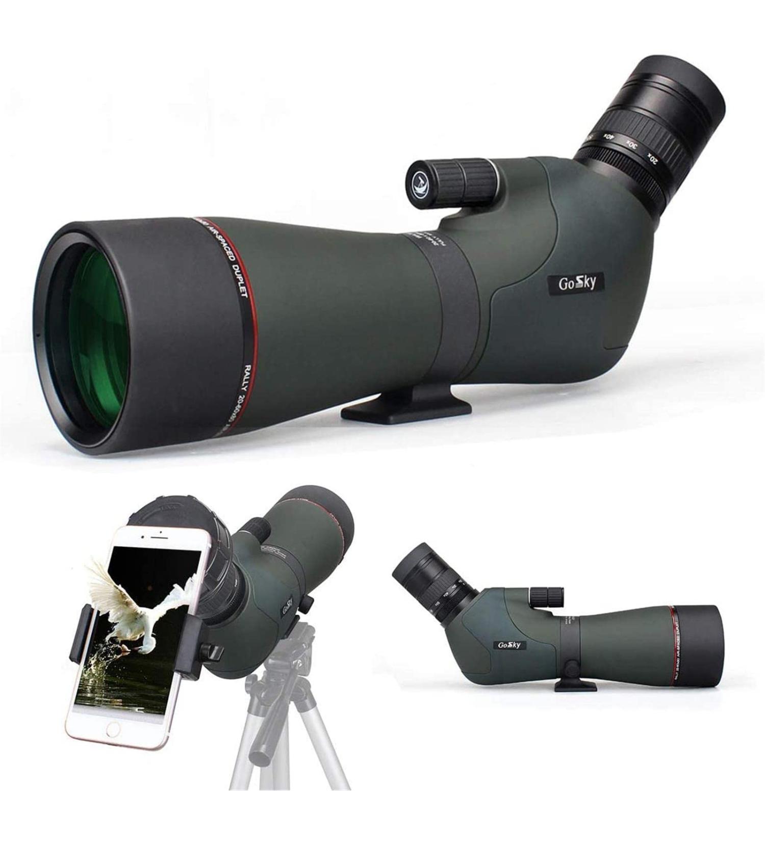 Gosky 20-60x80 Dual Focusing Spotting Scope - Waterproof HD Optics Zoom Scope with Carrying Case and Smartphone Adapter for Hunting, Bird Watching, Target Shooting, Astronomy, Scenery - Buy Online on GoSupps.com