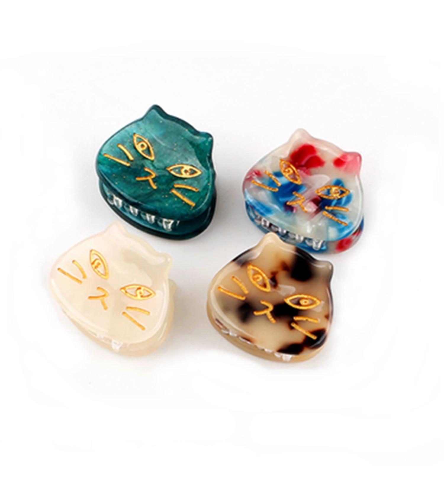 Cute Cat Hair Clips Set - Small Forehead, Bangs, and Side Clip for Girls (4 pcs) - Buy Online on GoSupps.com