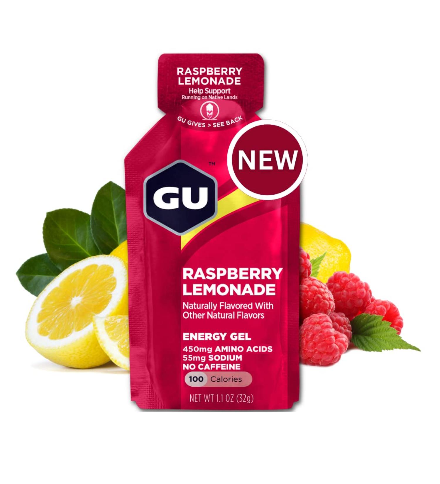 GU Energy Original Sports Nutrition Energy Gel 8-Count - Raspberry Lemonade | 8-Pack - Buy Online on GoSupps.com