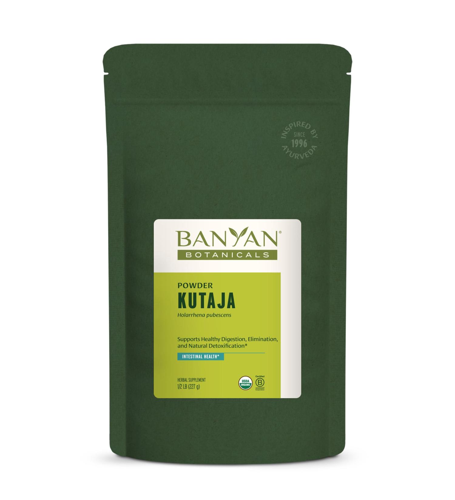 Banyan Botanicals Kutaja Powder - Certified Organic, 1/2 Pound - Holarrhena antidysenterica - Supports a Healthy GI Tract and The Proper Function of The Colon* 8 Ounce (Pack of 1) - Buy Online on GoSupps.com