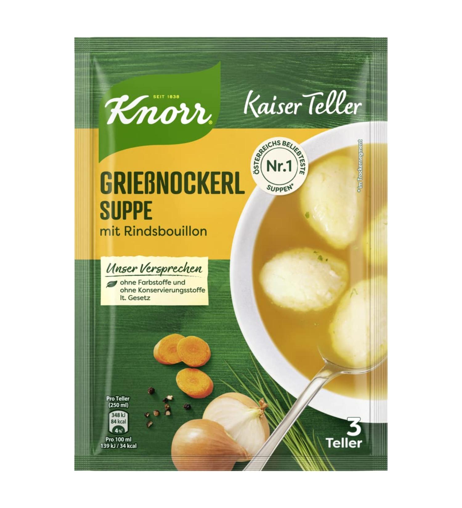 Buy Knorr Kaiserteller Semolina Dumpling Soup - 14x62g | International Shipping Available - Buy Online on GoSupps.com
