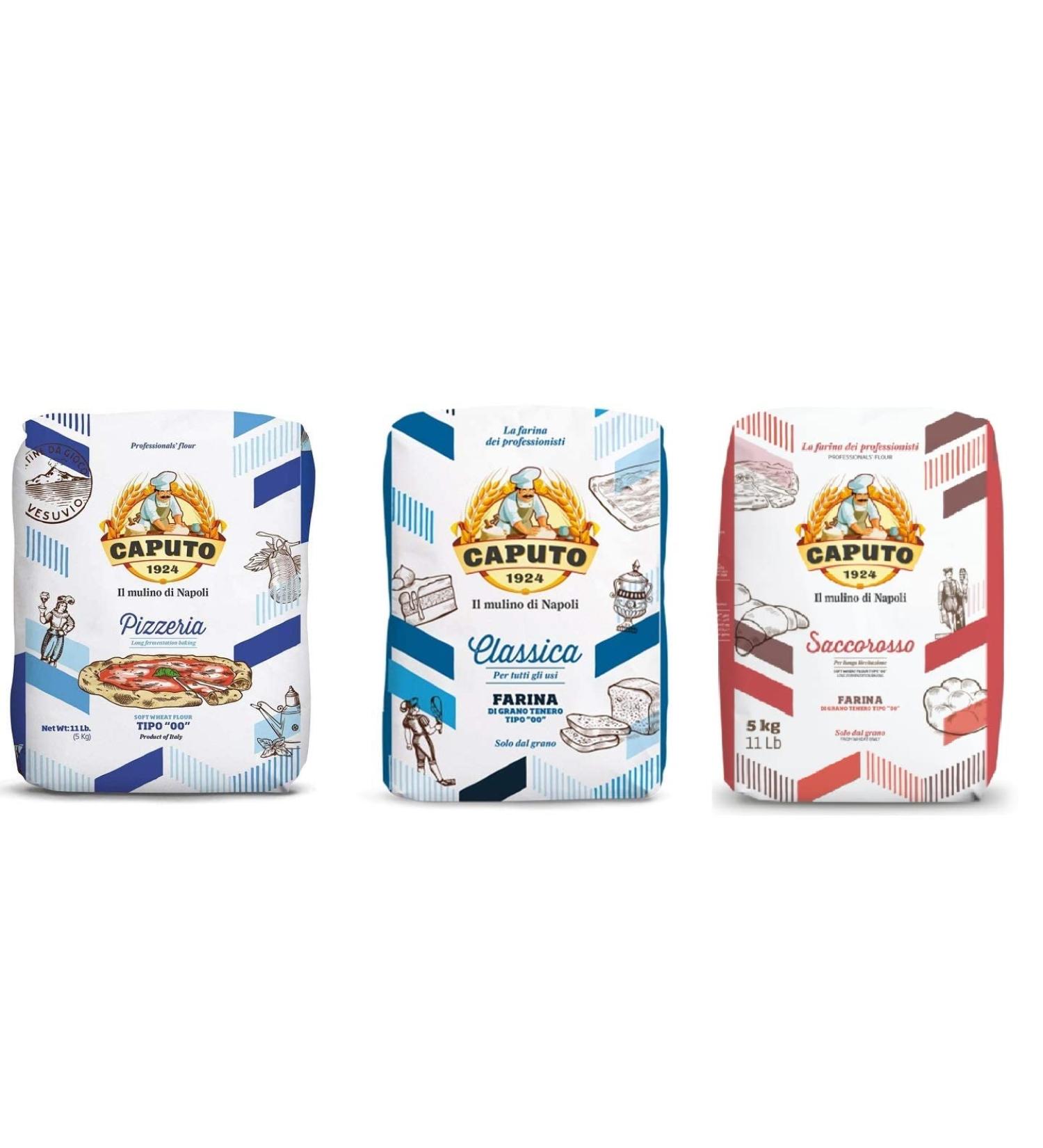 Testpakket Flour Molino Caputo Pizzeria Classica Cuoco Pizzameel Meel 3 x 5 kg
