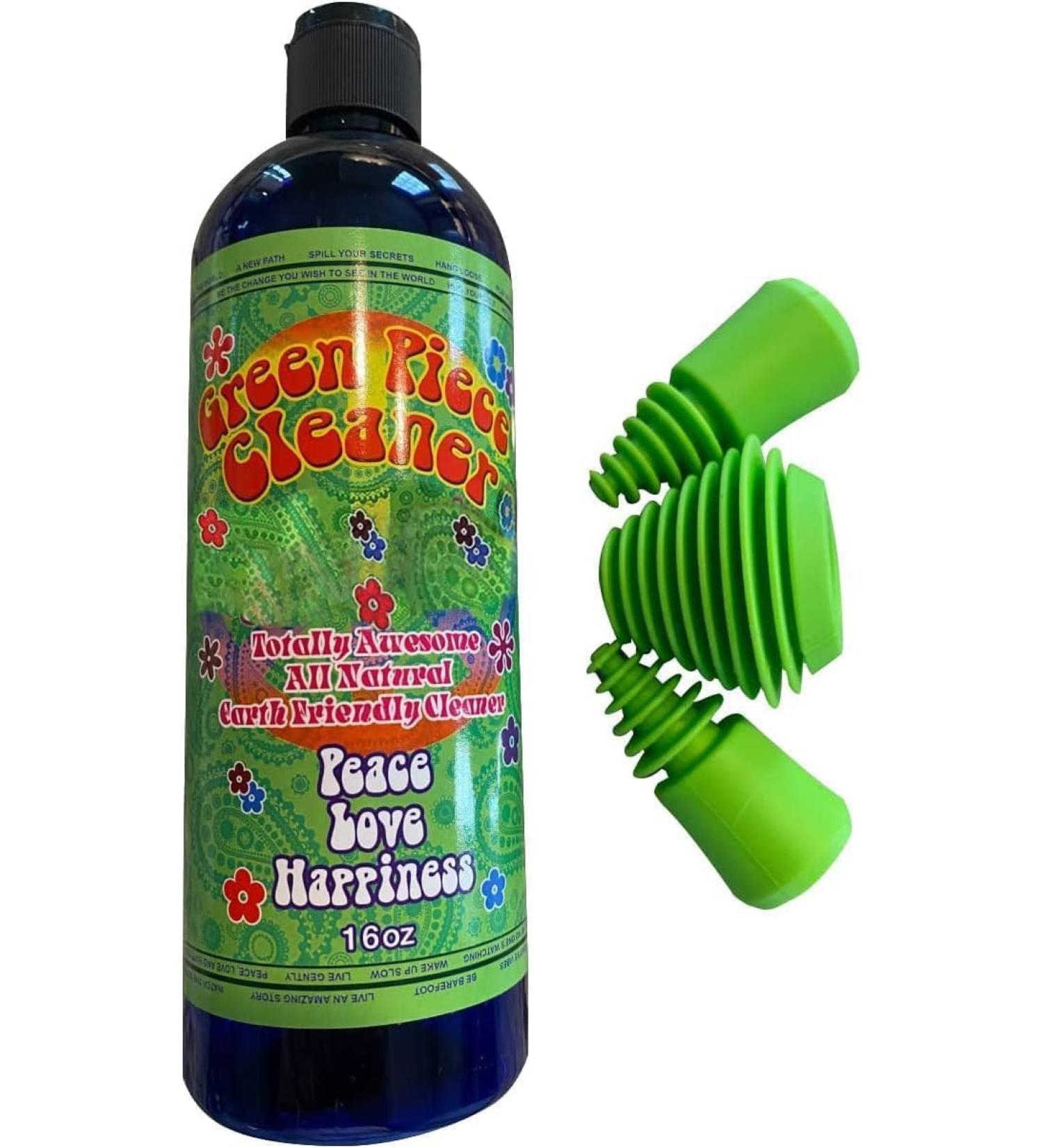 Buy Green Piece Glass Cleaner 16 oz - Scent Proof & Clean with 3 Silicone Plugs | Eco-Friendly Solution - Buy Online on GoSupps.com