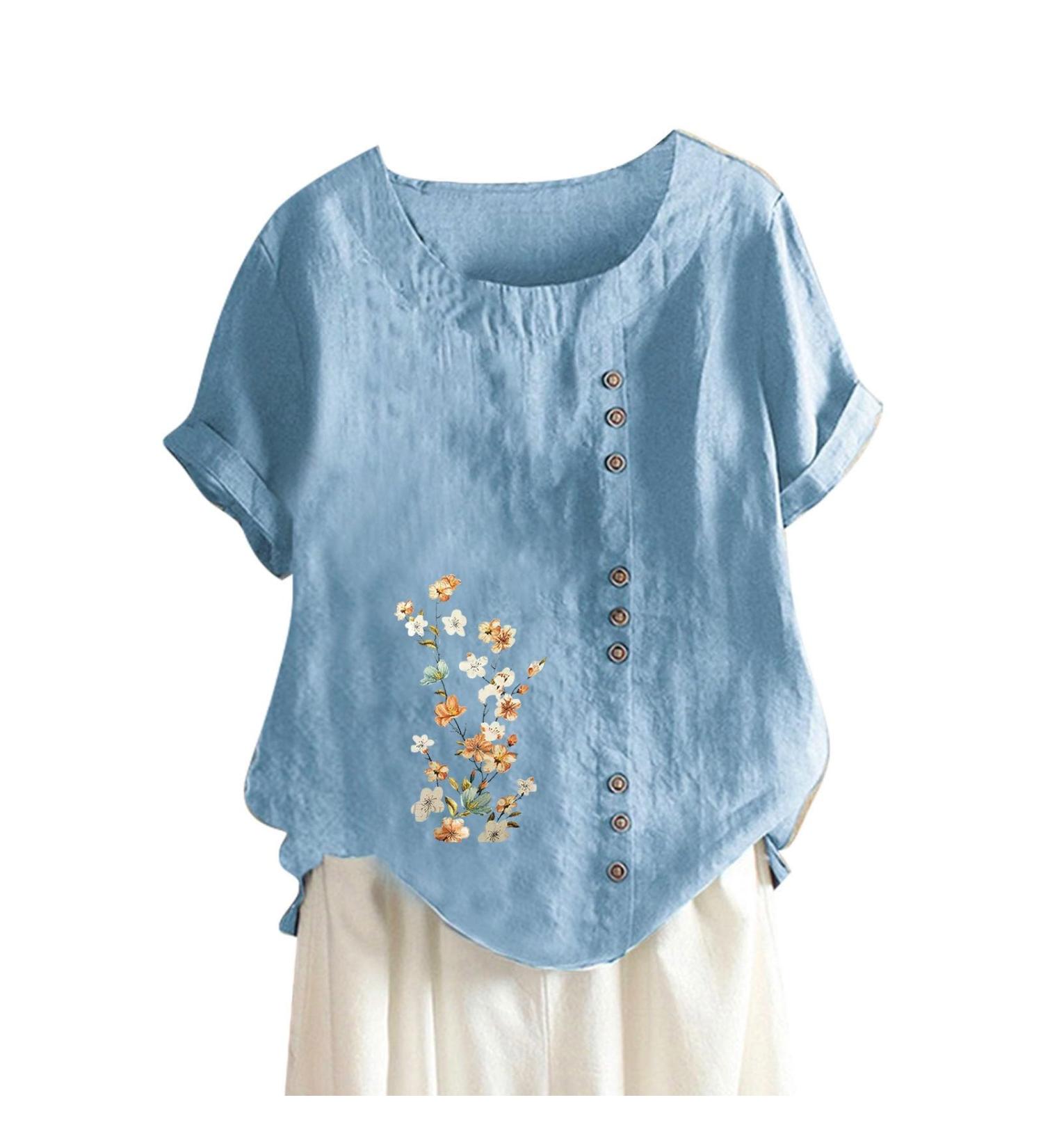 Shop Elegant Sky Blue Women's T-Shirt | Oversized Cotton Tee with Extended Shoulders - Perfect for Casual Style - Buy Online on GoSupps.com