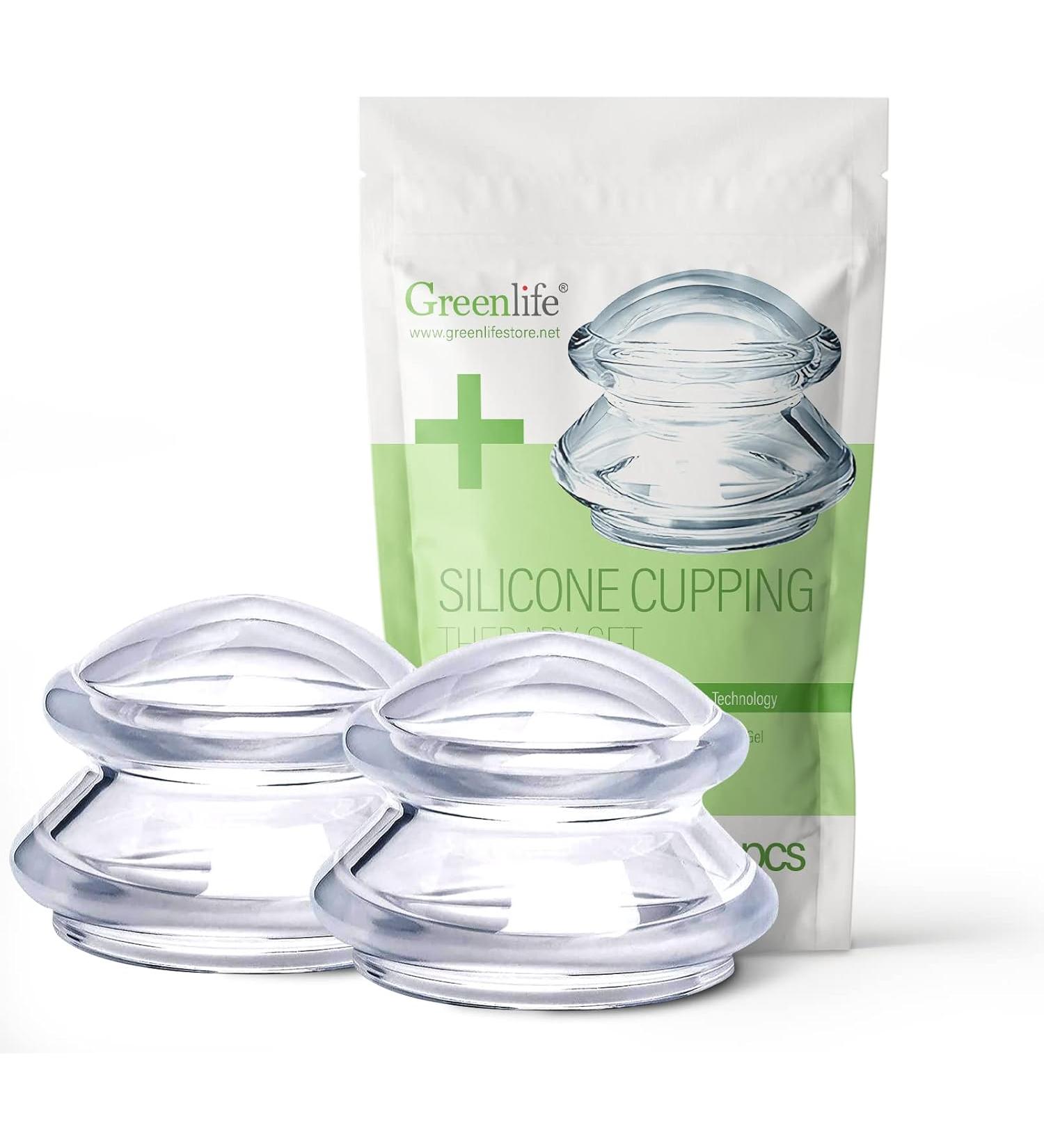 GreenLife Cupping Therapy Sets Silicone Cups for Cupping Set Firm for Muscle Soreness Pain Relief Body Neck KneeSelf Massage Tool Muscle Pain Relief - Buy Online on GoSupps.com