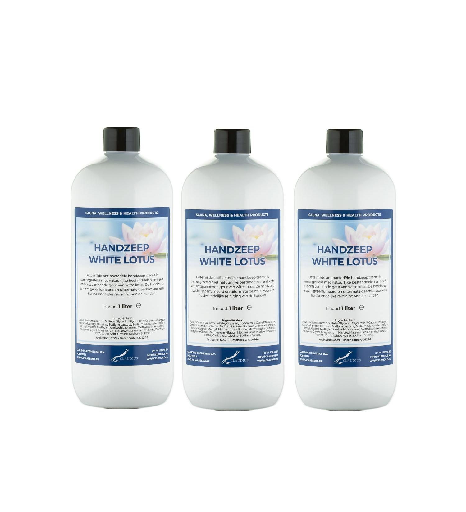 Claudius White Lotus Hand Soap 1L - Pack of 3