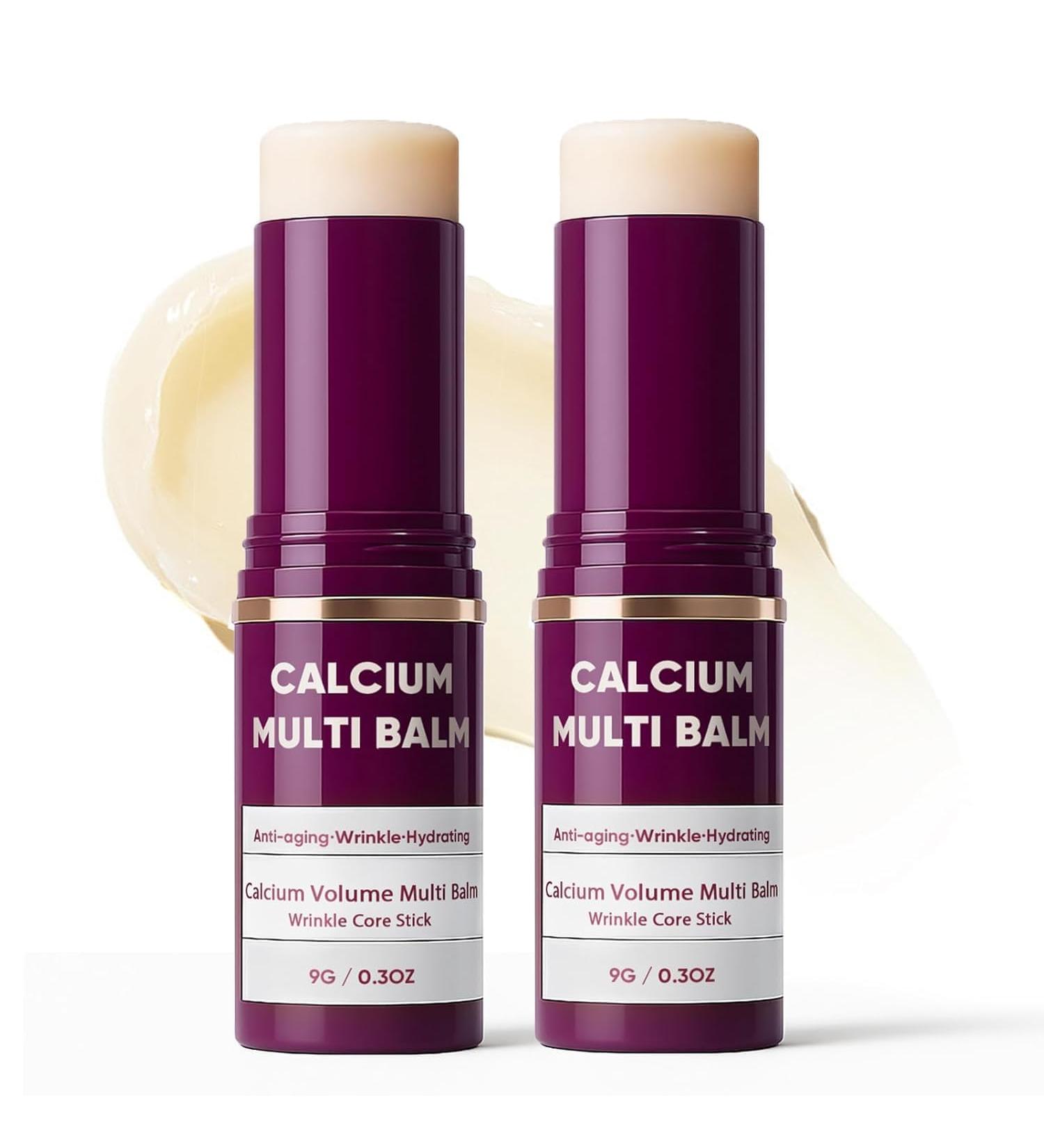 NEWMCURY 2PCS Cemenrete Calcium Multi Balm Calcium Volume Multi Balm Wrinkle Core Stick Korean Collagen Moisturing Stick Hydrating Firming Skin Suitable for Eyes Neck Face - Buy Online on GoSupps.com