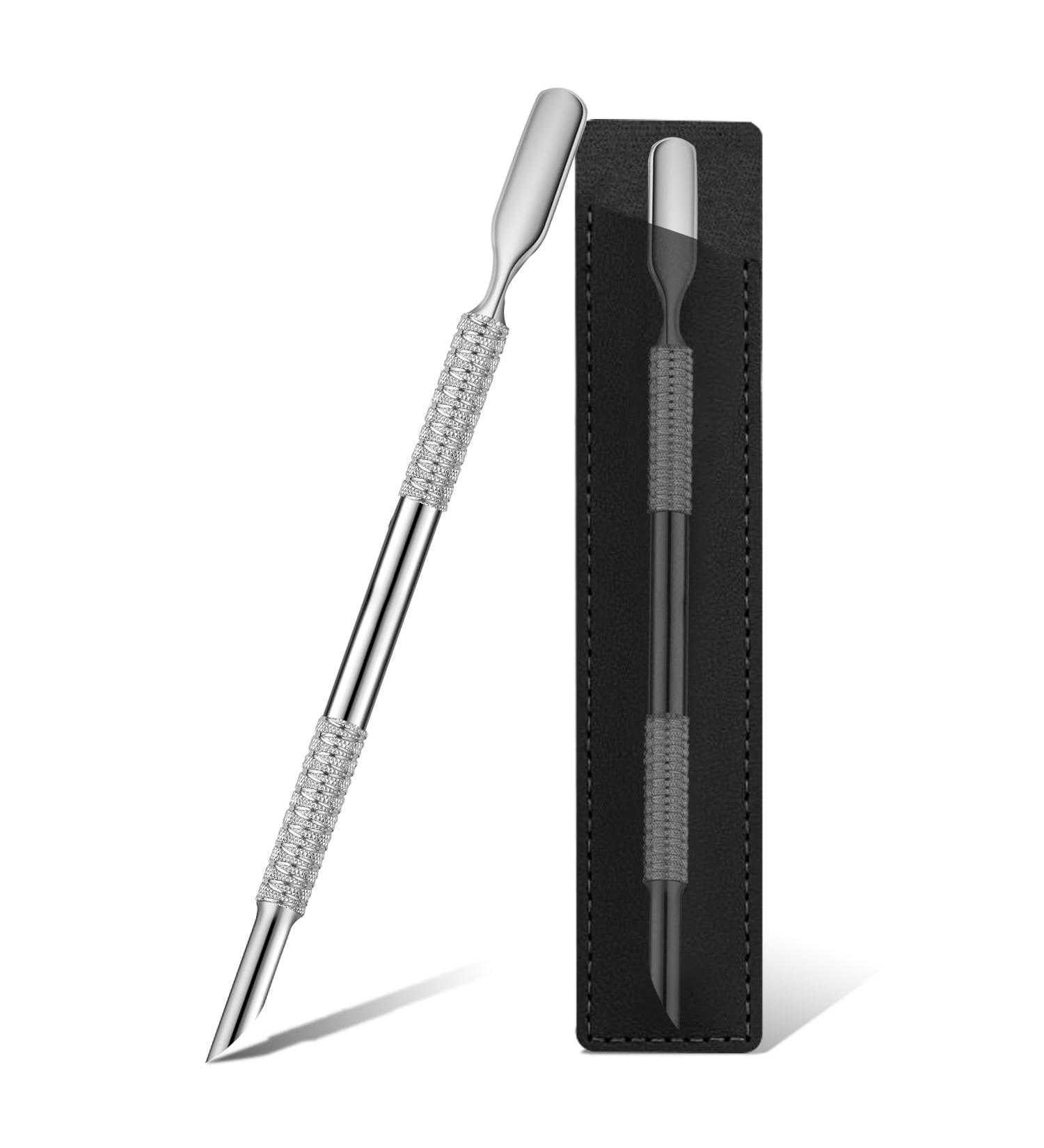 Cuticle Pusher Dual Sided - Stainless Steel Spoon End Wedge End Nail Cuticle Pusher Tool for Salon & Home Use - Buy Online on GoSupps.com