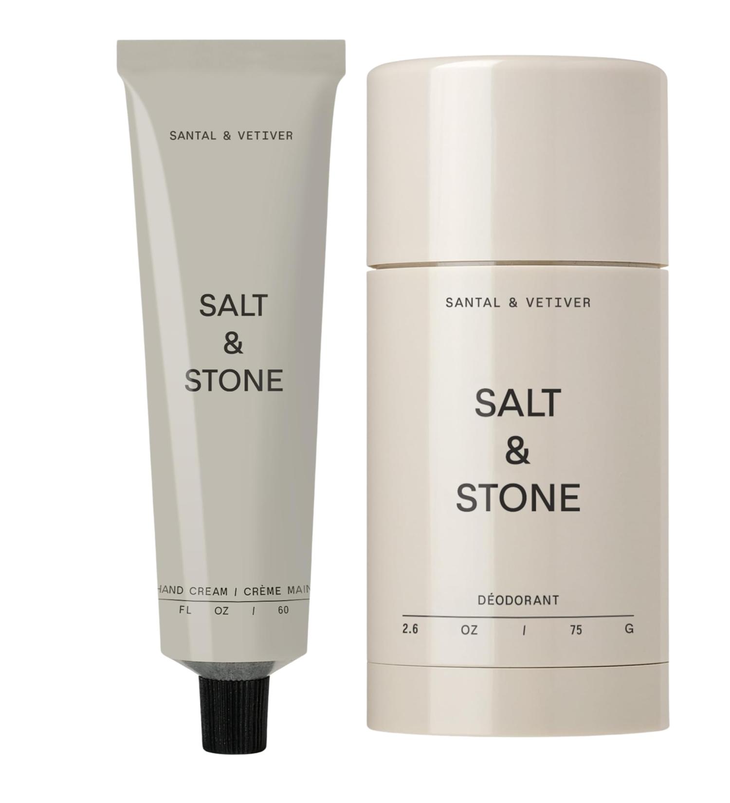 Salt & Stone Natural Deodorant + Hand Cream Bundle | Santal & Vetiver - Buy Online on GoSupps.com