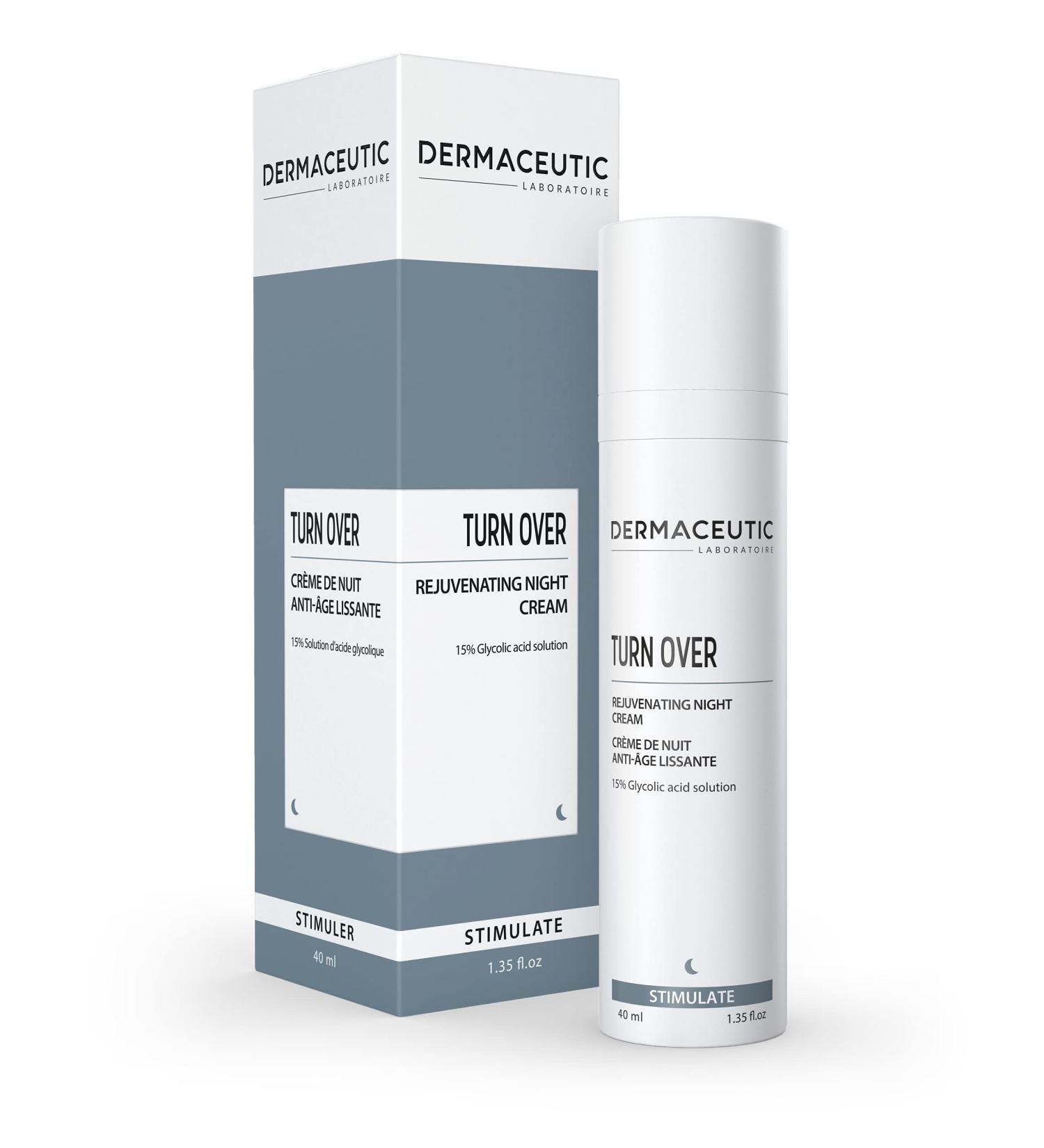 Dermaceutic Turnover - Rejuvenating Night Cream - Anti Aging cream with Glycolic acid - Exfoliating regenerating and age defense face cream - 40ml - Buy Online on GoSupps.com