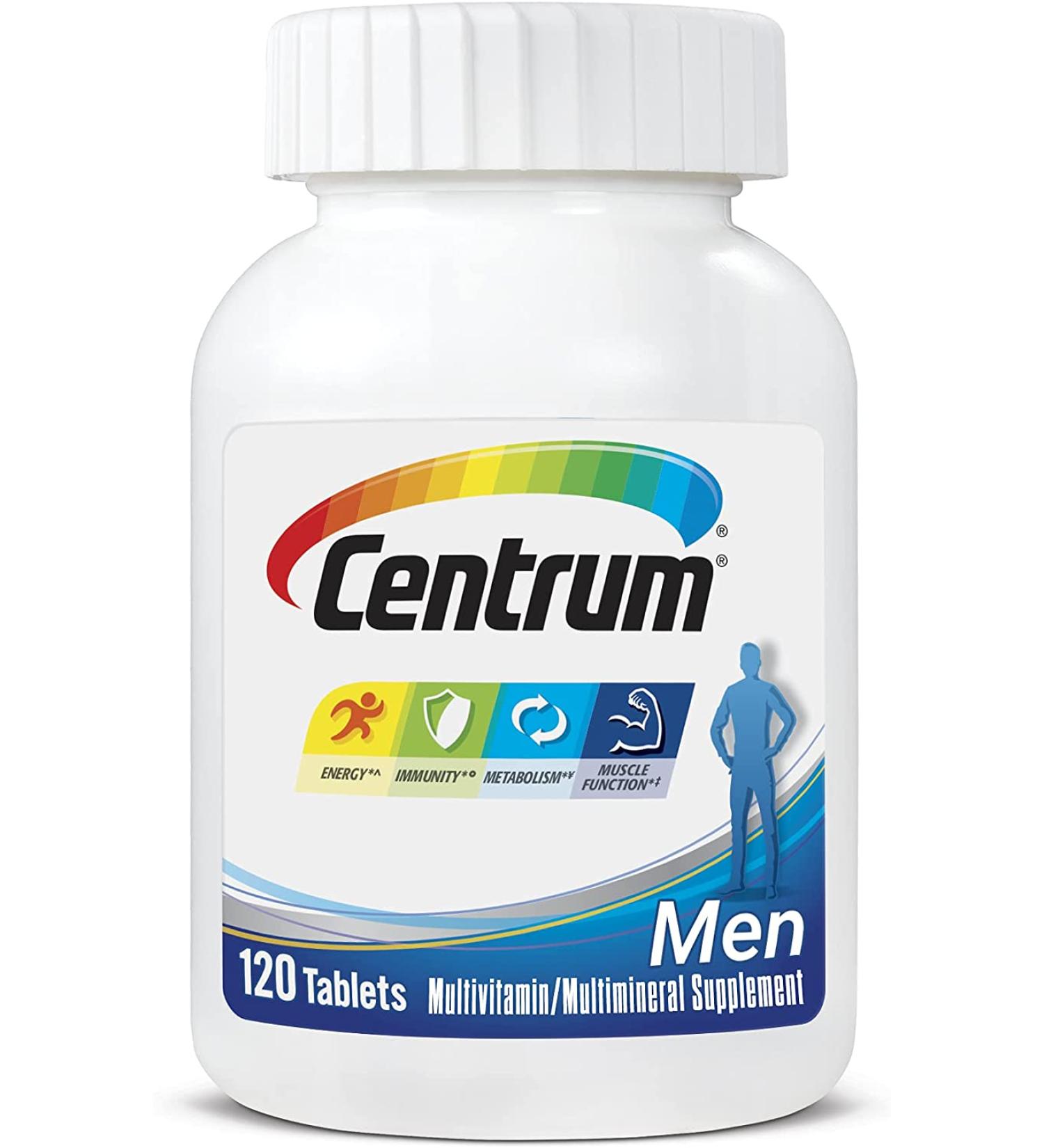 Centrum Multivitamin for Men - 120 Tablets | Daily Nutritional Support - Buy Online on GoSupps.com