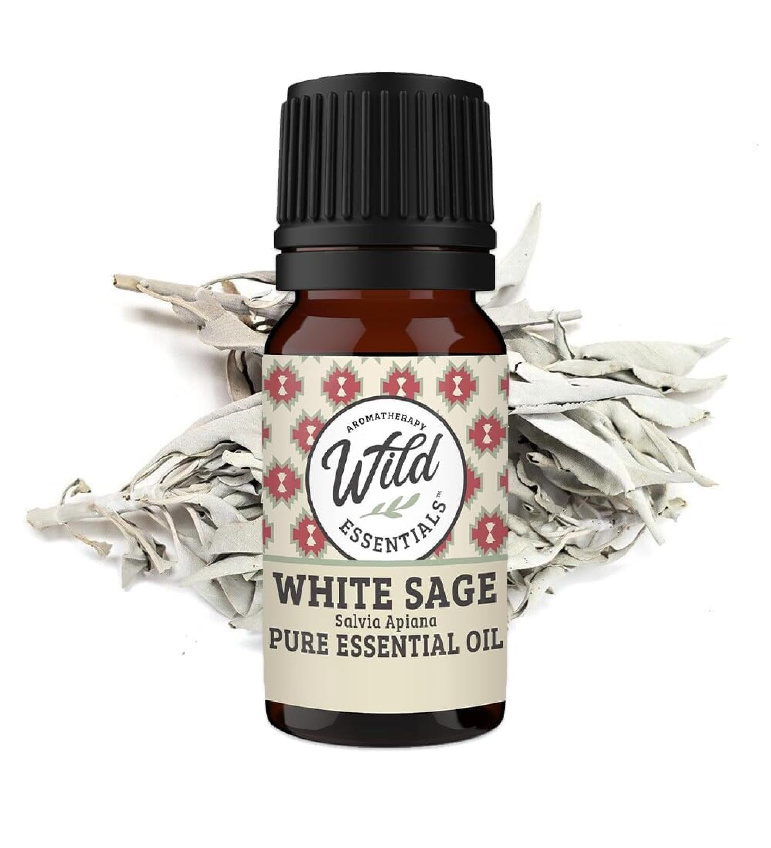 Wild Essentials 100% Pure White Sage Essential Oil - 10ml | Premium Grade Made in USA | Cleansing & Relaxing Aromatherapy Oil - Buy Online on GoSupps.com
