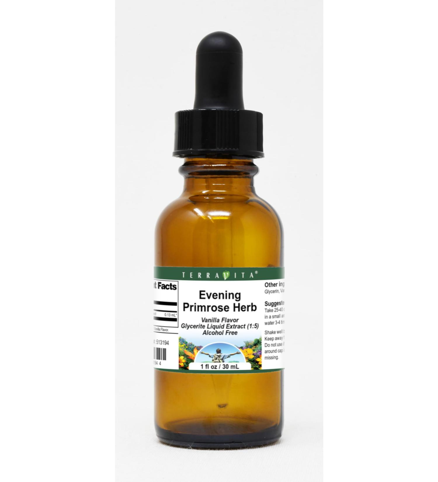 Evening Primrose Herb Glycerite Liquid Extract (1:5) - Vanilla Flavored (1 oz ZIN: 513194) - 3 Pack - Buy Online on GoSupps.com