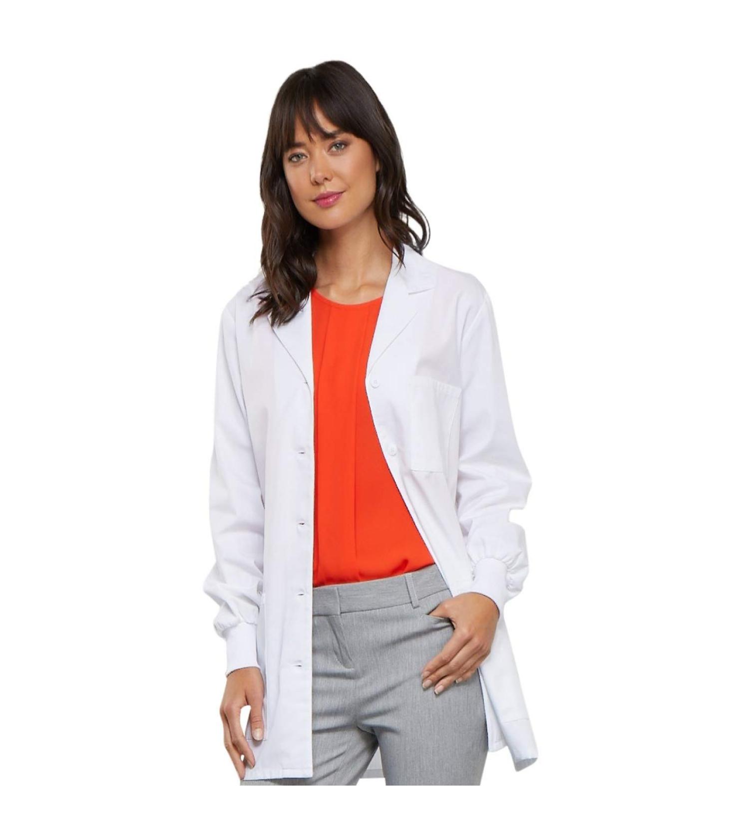 Cherokee Professionals Women Scrubs Lab Coat 32 1362 - Size Medium, White - Buy Online on GoSupps.com