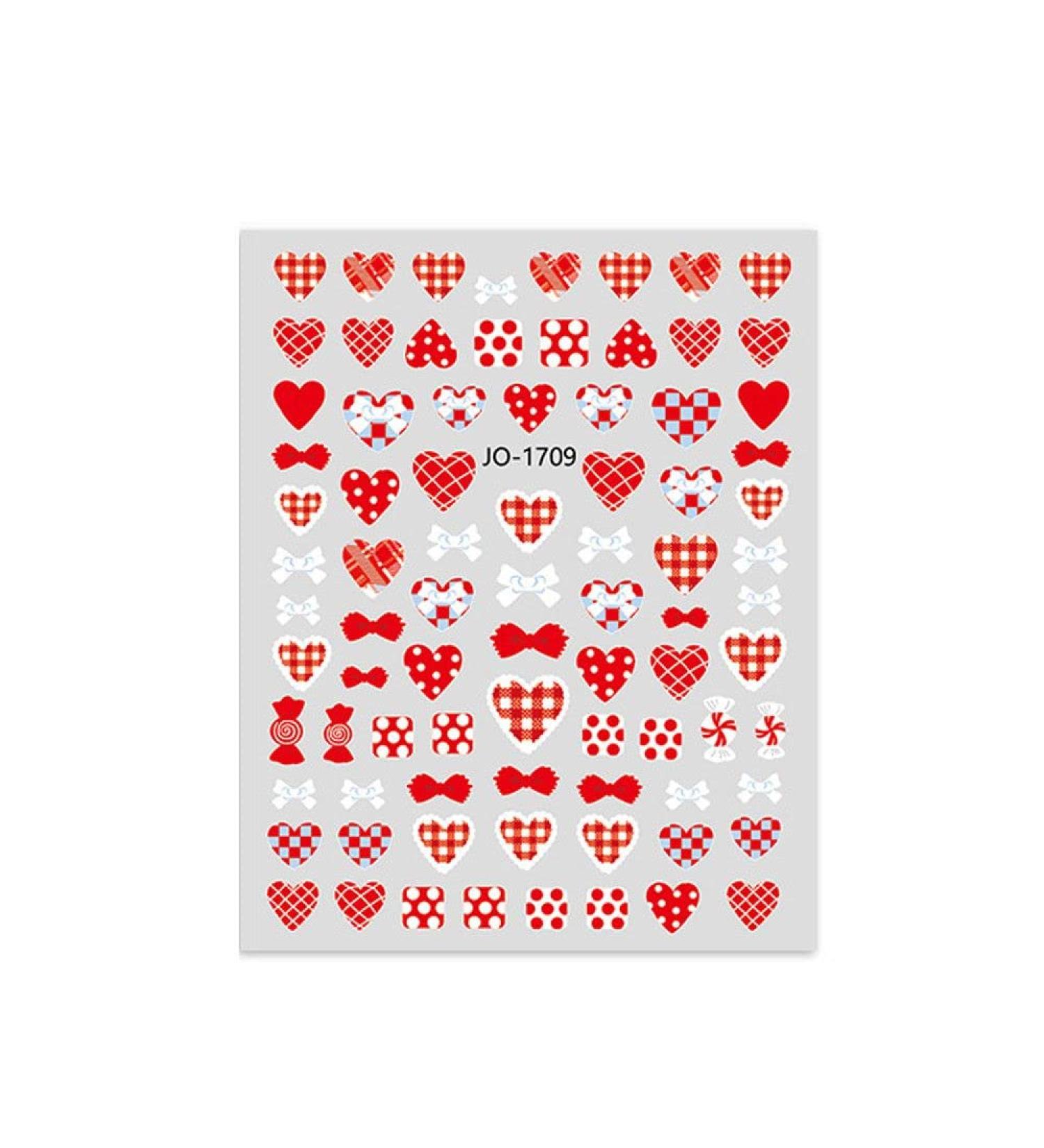 DIY Manicure Love Heart Flowers Nail Art Nail Stickers Pink Bow-knot Nail Decals Strawberry(2) - Buy Online on GoSupps.com