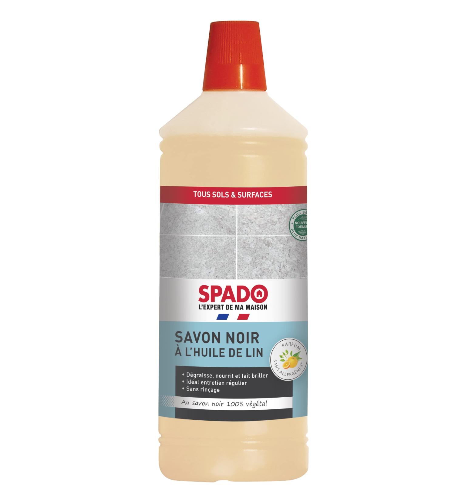SPADO - Black soap with linseed oil - Degreases nourishes and shines - For regular maintenance - No rinsing - 99.7% natural ingredients - Orange blossom fragrance - 1L - Made in France - Buy Online on GoSupps.com