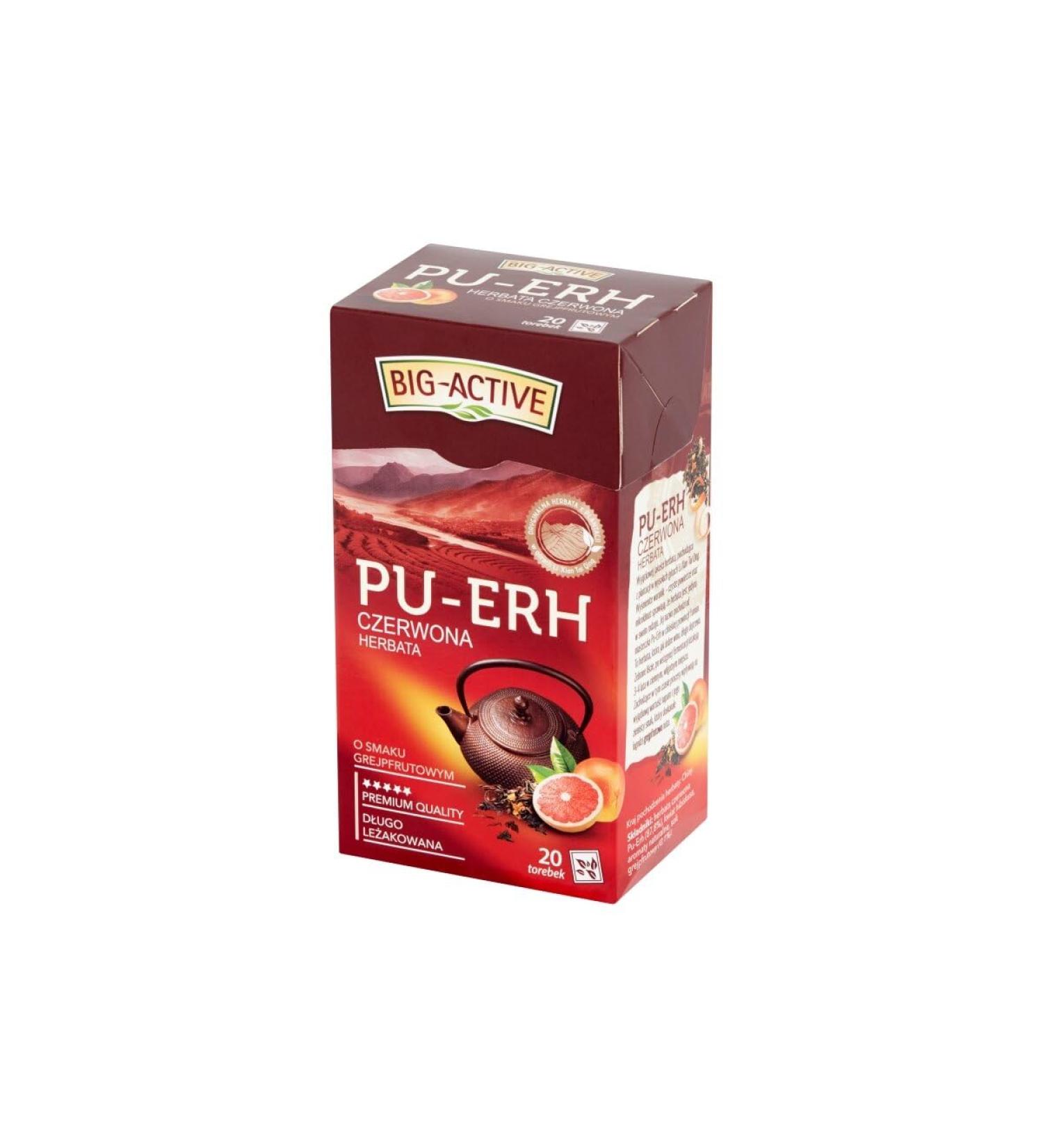 Big-Active Grapefruit Flavoured Tea Bags Pu-Erh Red Tea Herbal Tea Natural Pure And Refreshing Herbal Fruit Infusion Herbapol