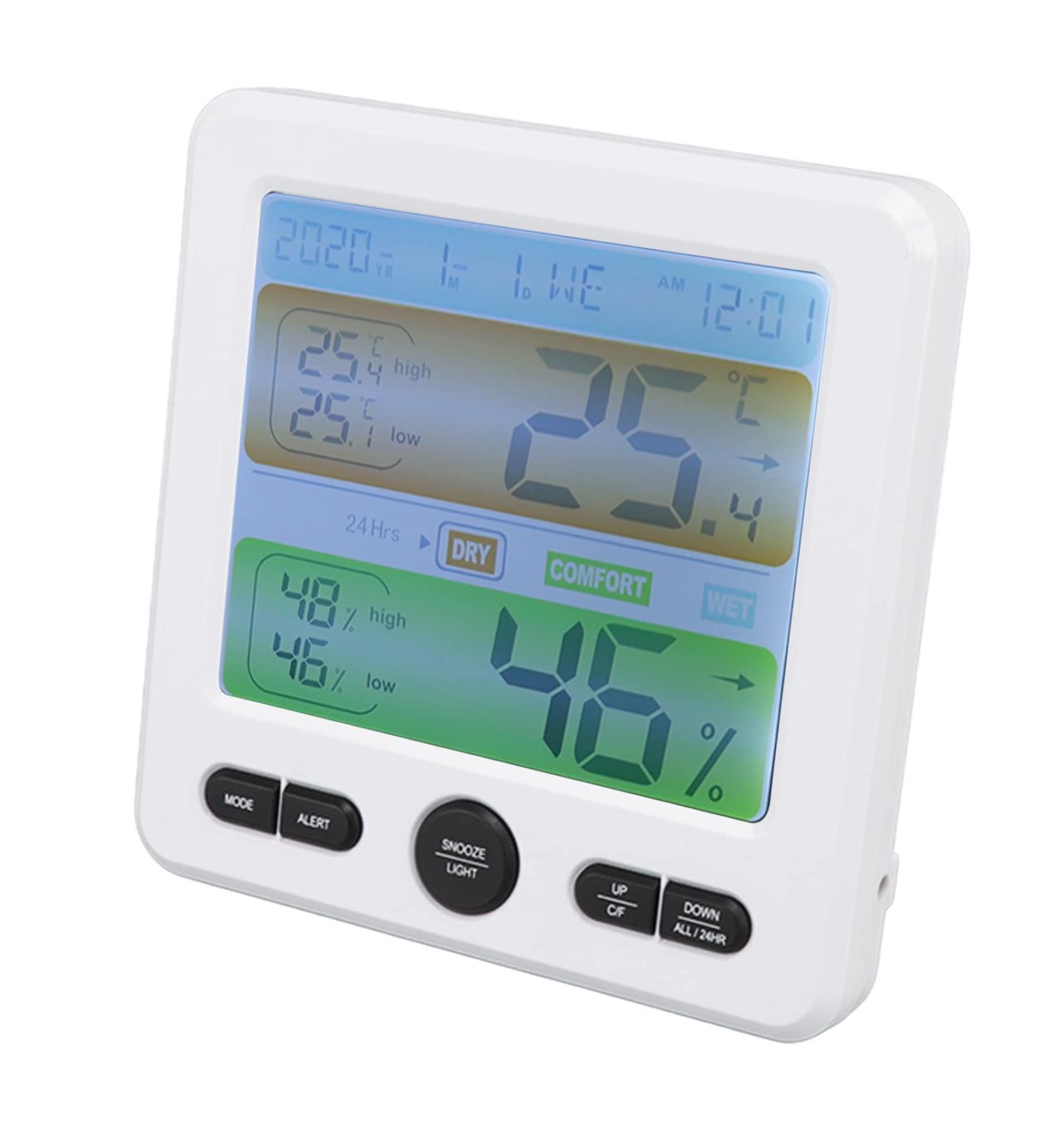 Indoor Thermometer with Accurate Humidity Measurement - Perfect for Bedroom - White Color - Buy Online on GoSupps.com