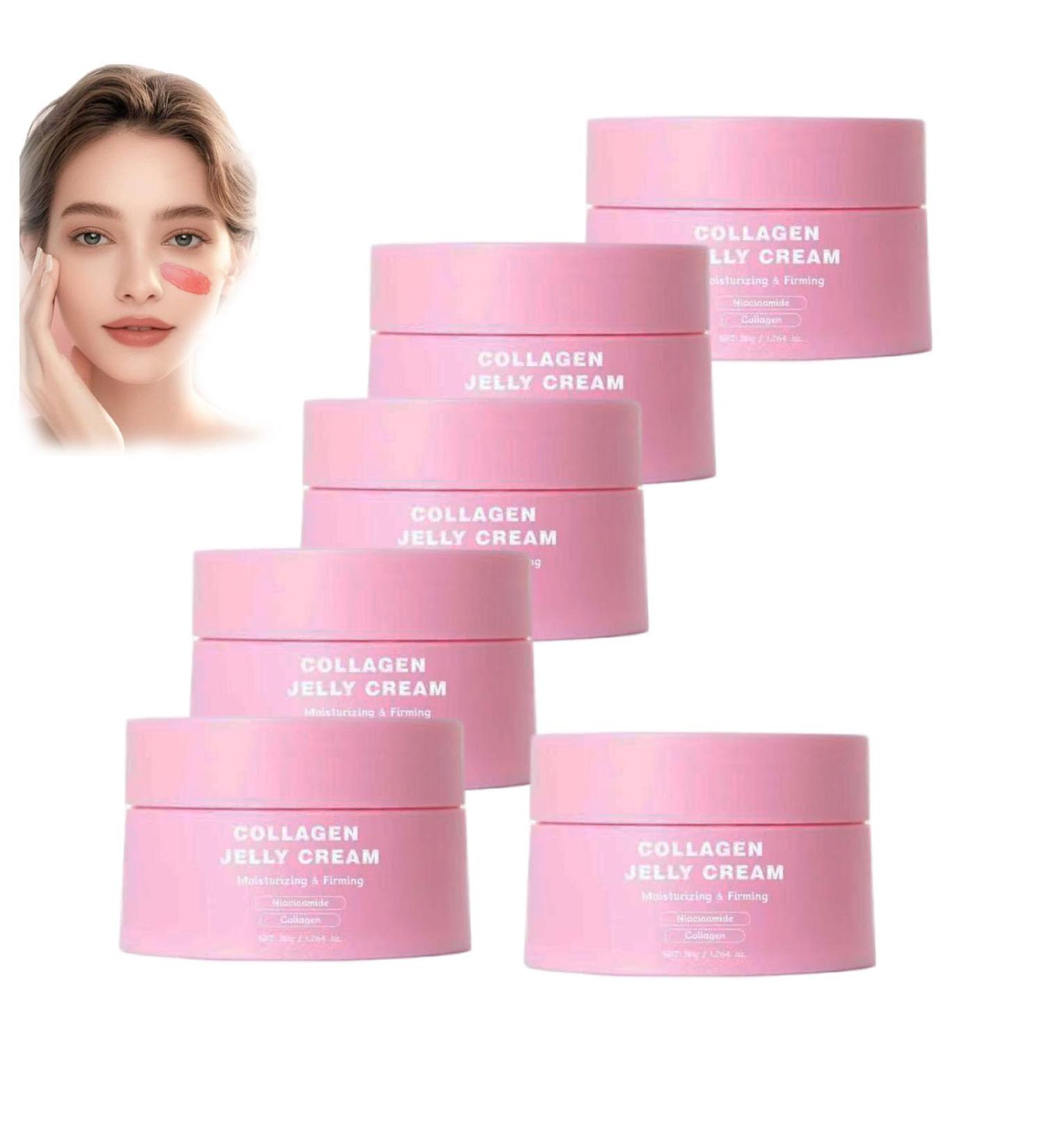  JIAOY Set of 6 collagen gel creams collagen facial moisturizer collagen hydrating cream elasticity jelly cream reduces fine lines and dullness firming for the whole face - Buy Online on GoSupps.com