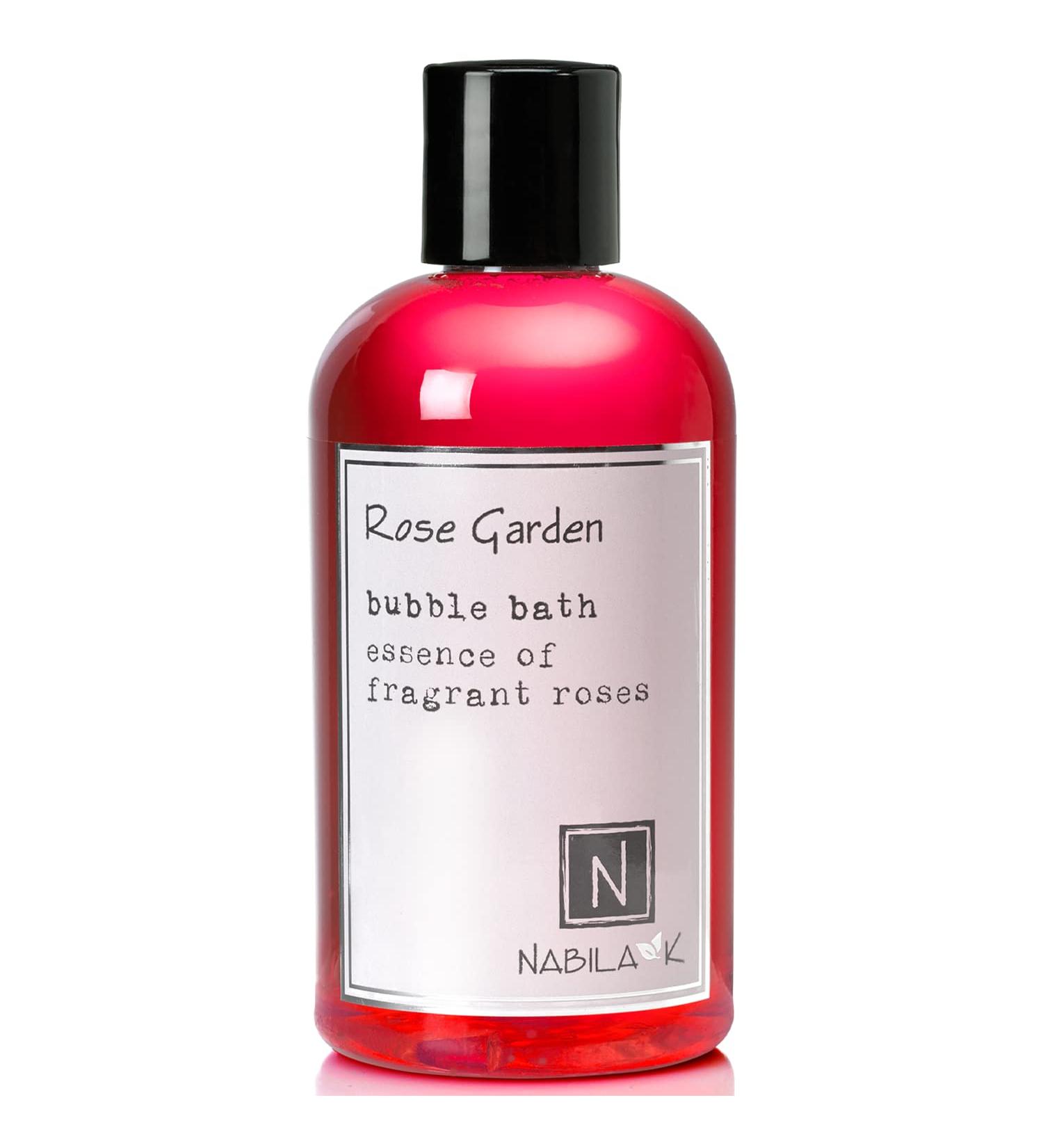 Nabila K Rose Garden Bubble Bath - All Natural & Tear-Free Formula for Sensitive Skin - Moisturizing Luxury Bath with Rose Essential Oils - 8oz for Women & Men - Buy Online on GoSupps.com