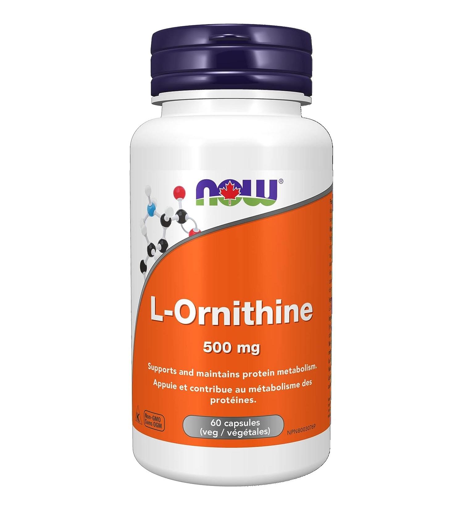 Now Foods L-Ornithine 500mg Veg Capsules - 60 Count - Buy Online on GoSupps.com