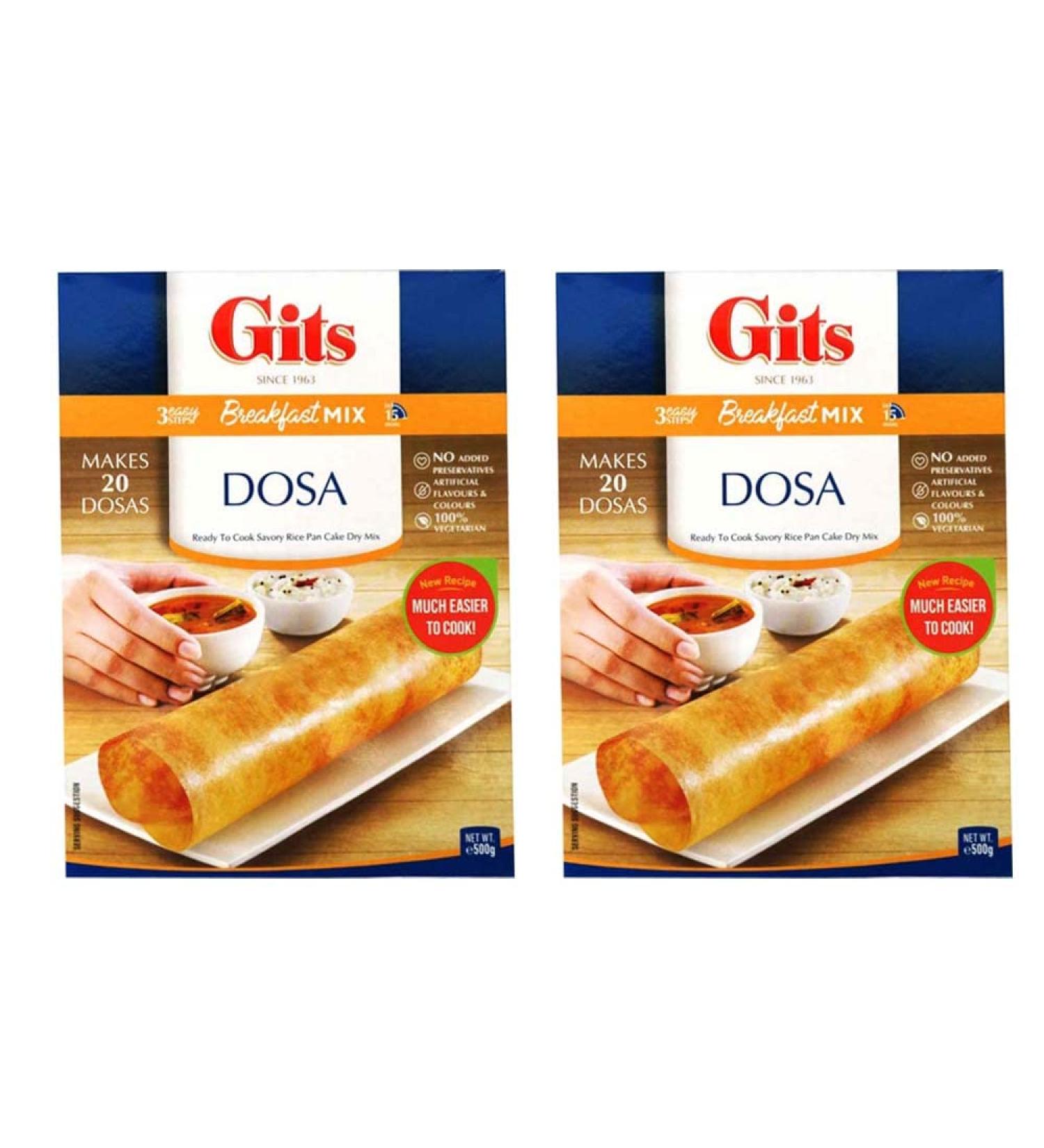 Dosai Mix | 500G | Gits Instant Breakfast Mix | Indian Instant Mix | Gits Dosa Mix | Indian Origin (Pack of 2) - Buy Online on GoSupps.com