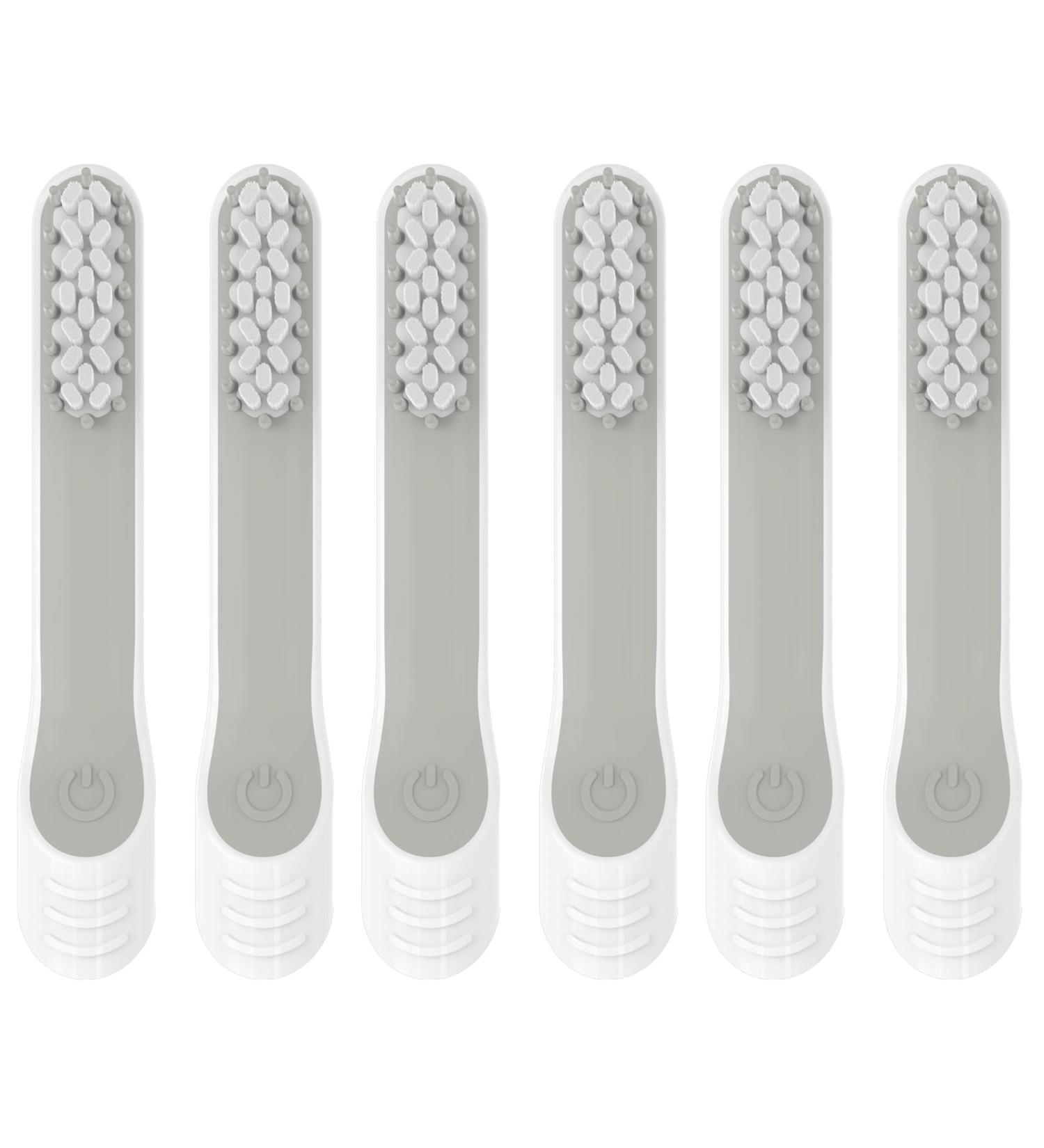Quip Electric Toothbrush Replacement Heads - 6 Pack Soft Bristles for Adults - White - Buy Online on GoSupps.com