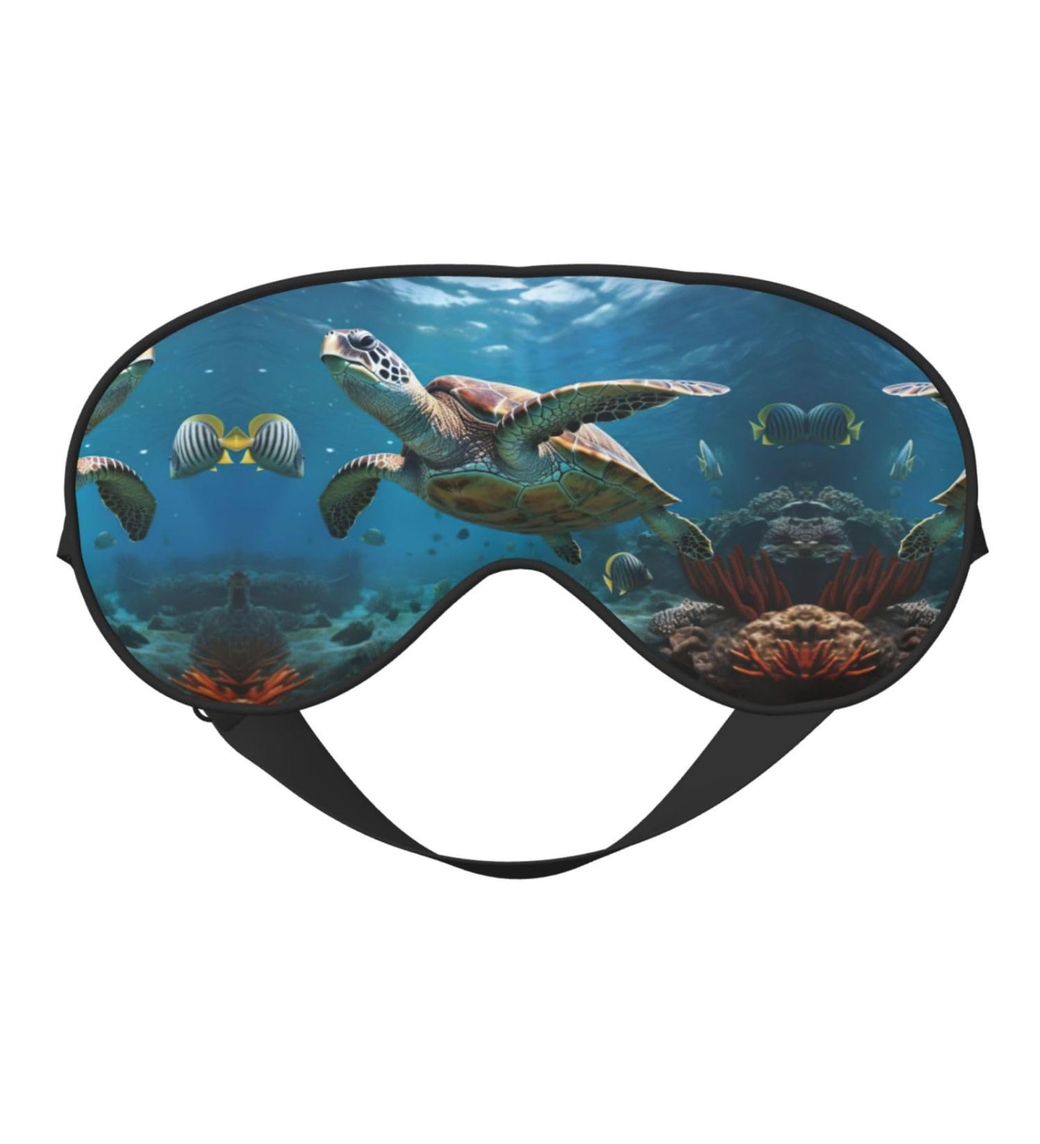 SSIMOO Sea Turtles Print Eye Mask - Ultra-Soft Light-Blocking for Comfort & Restful Sleep - International Shipping Available - Buy Online on GoSupps.com