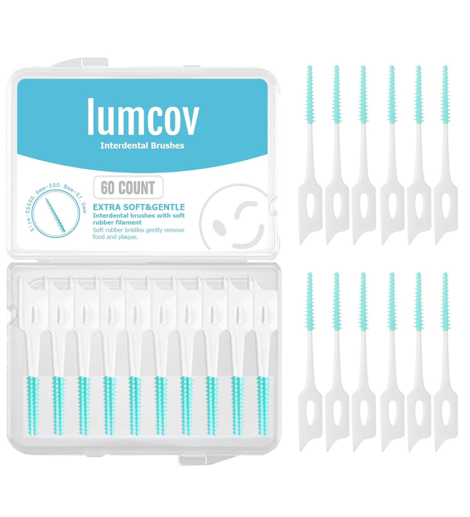 Soft Silicone Interdental Brush - Lumcov Double-Sided Toothbrush for Narrow Teeth | 60 Pieces Size S - Eco-Friendly & Adaptive Cleaning - Buy Online on GoSupps.com